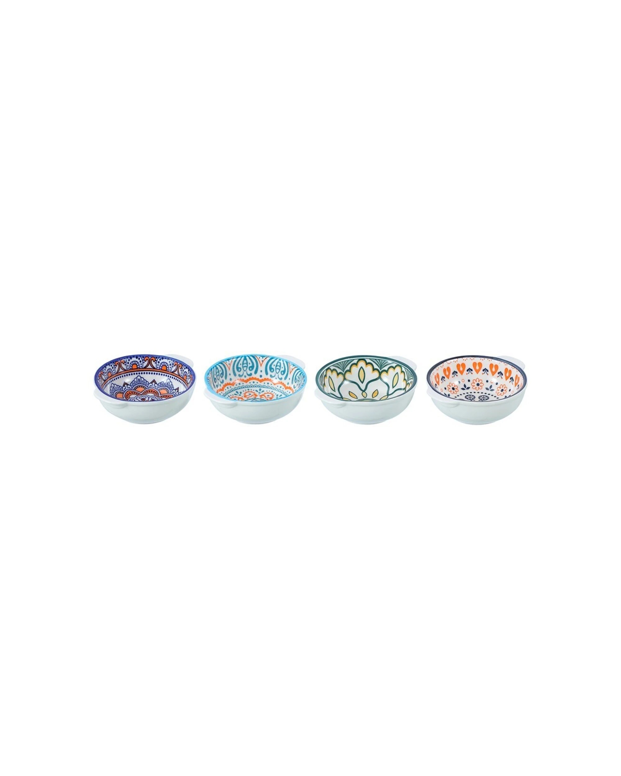 3 Lemon & Lime 4PK Moroccan Deco 16x13.5cm Ceramic Handled Bowl Dishwasher - Multi, 3 of 4