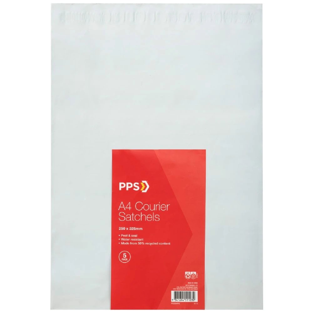 1 PPS Courier Bag A4 250 x 325mm 5 Pack, 1 of 4