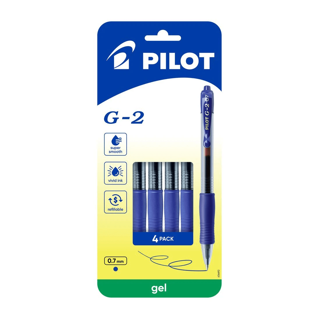 1 PILOT G2 Retractable Gel Pen Fine 0.7mm Blue 4 Pack, 1 of 8
