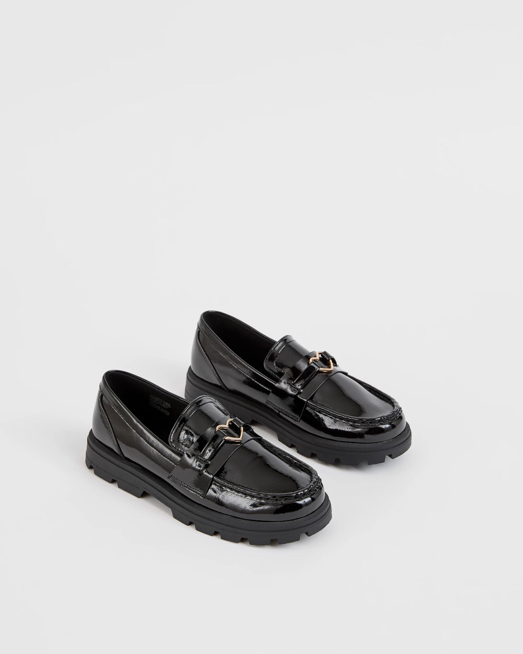 2 Target Youth Girls Senior Heart Loafer BLACK, 2 of 3
