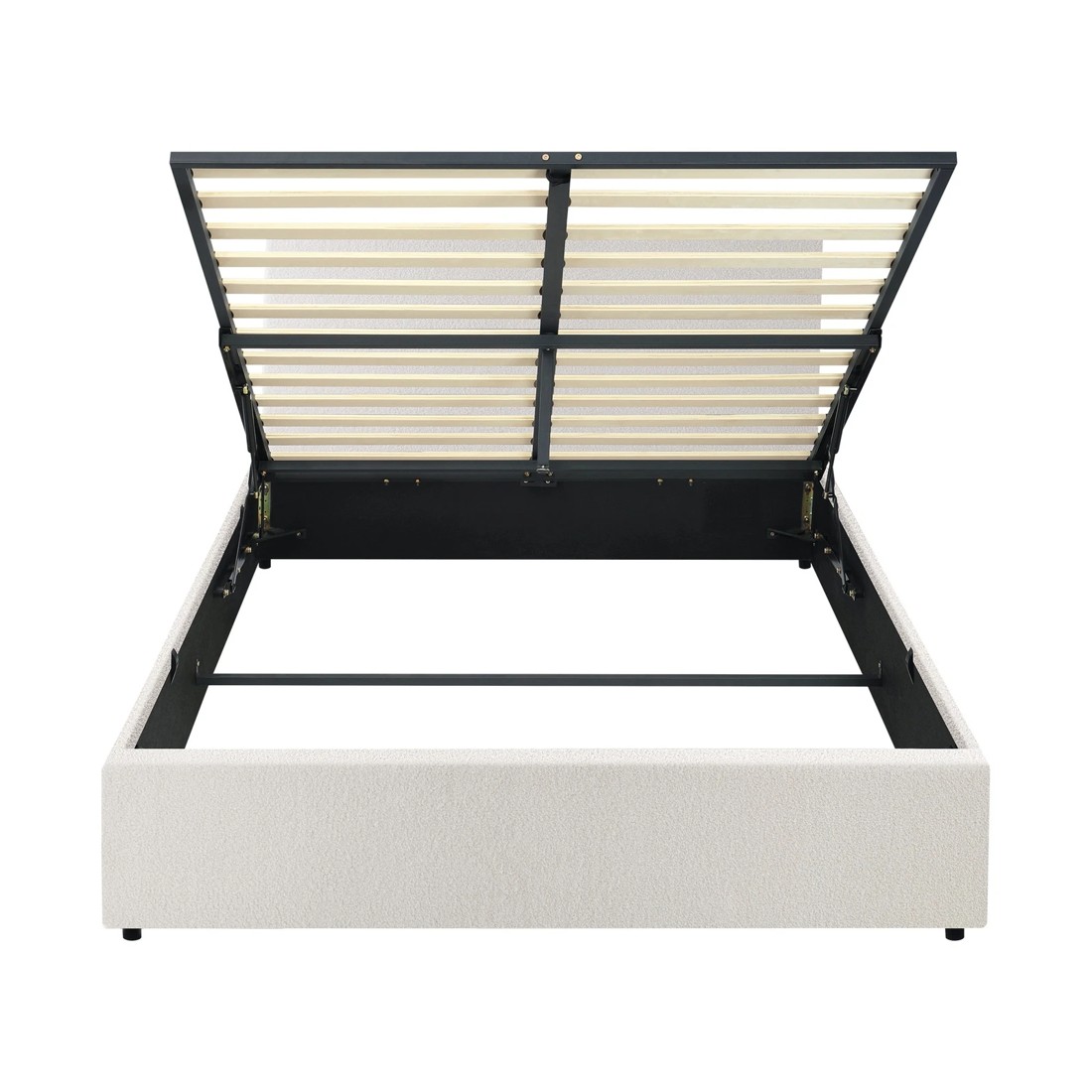8 Oikiture Double Bed Frame Gas Lift Base With Storage Boucle
 - White, 8 of 10