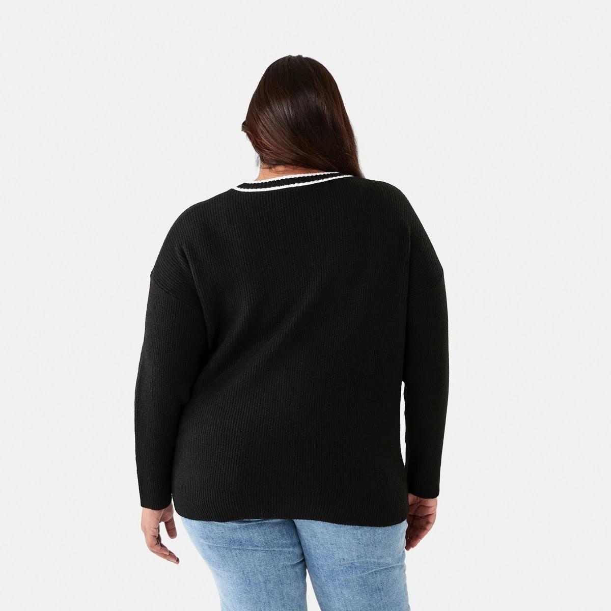 4 Curve Button Cardigan Black, 4 of 7