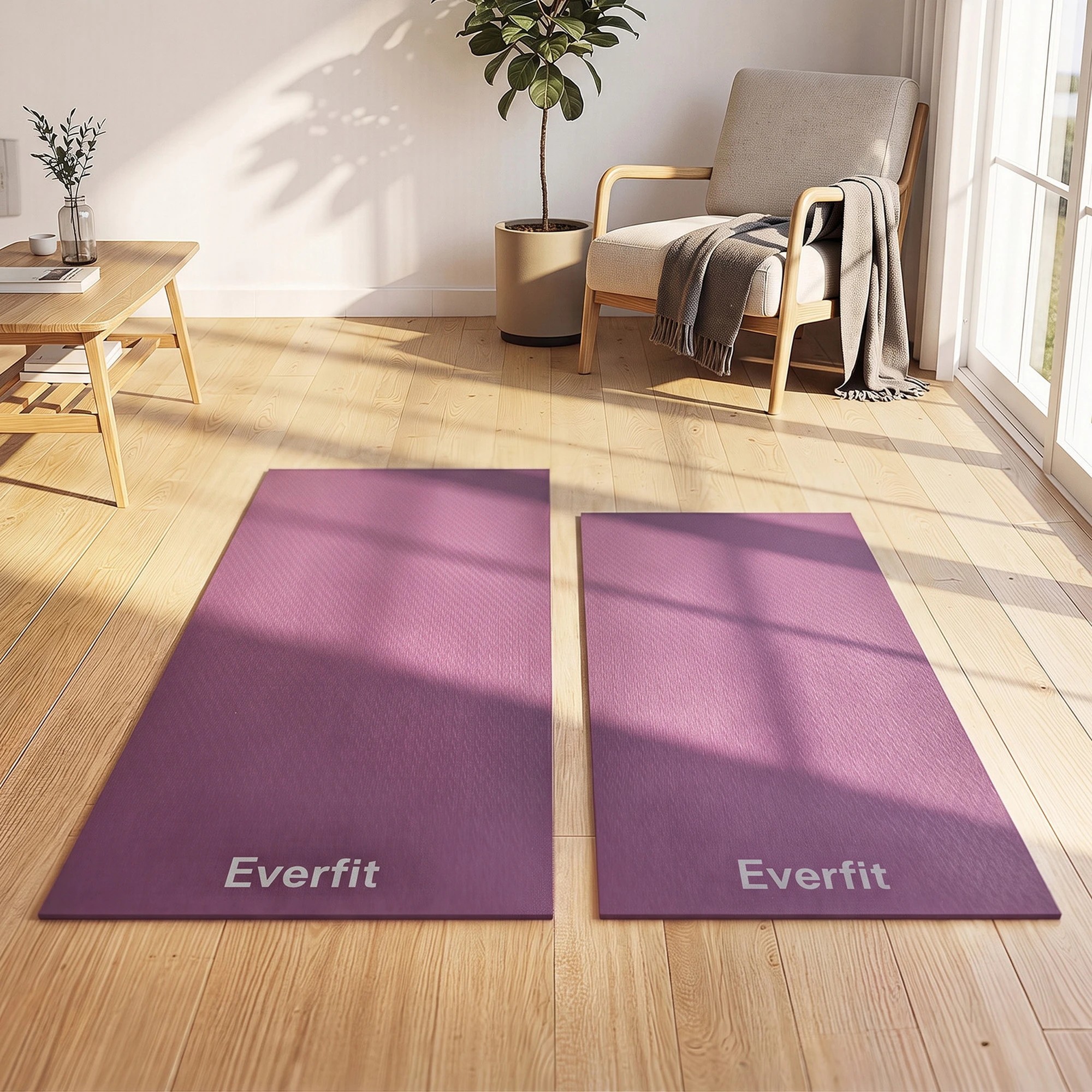 9 Everfit 180x80cm Exercise Equipment Mat Treadmill Floor Rug Home Gym - Purple, 9 of 9