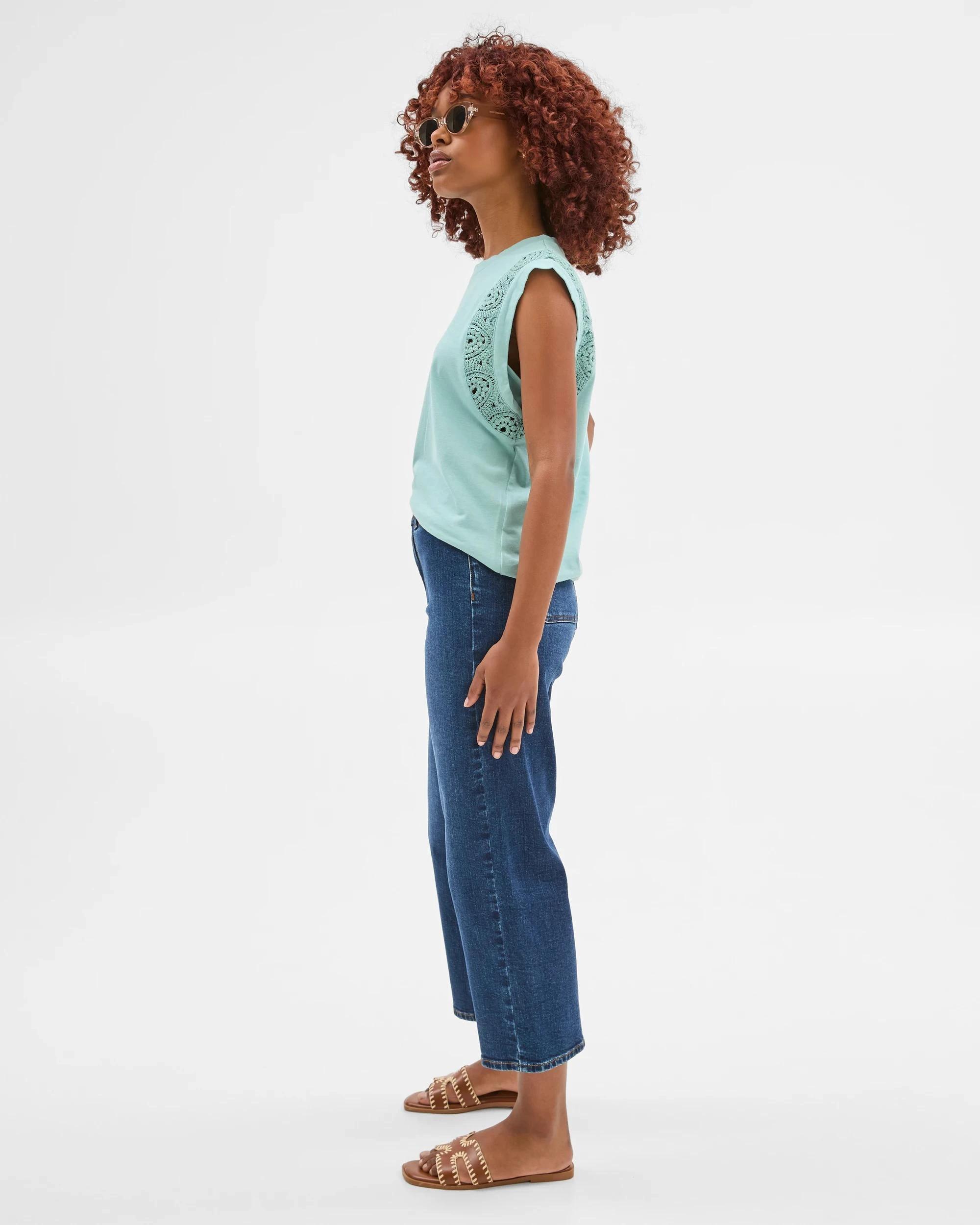 5 Target Petites Australian Cotton Crochet Insert Top AQUIFER, 5 of 6