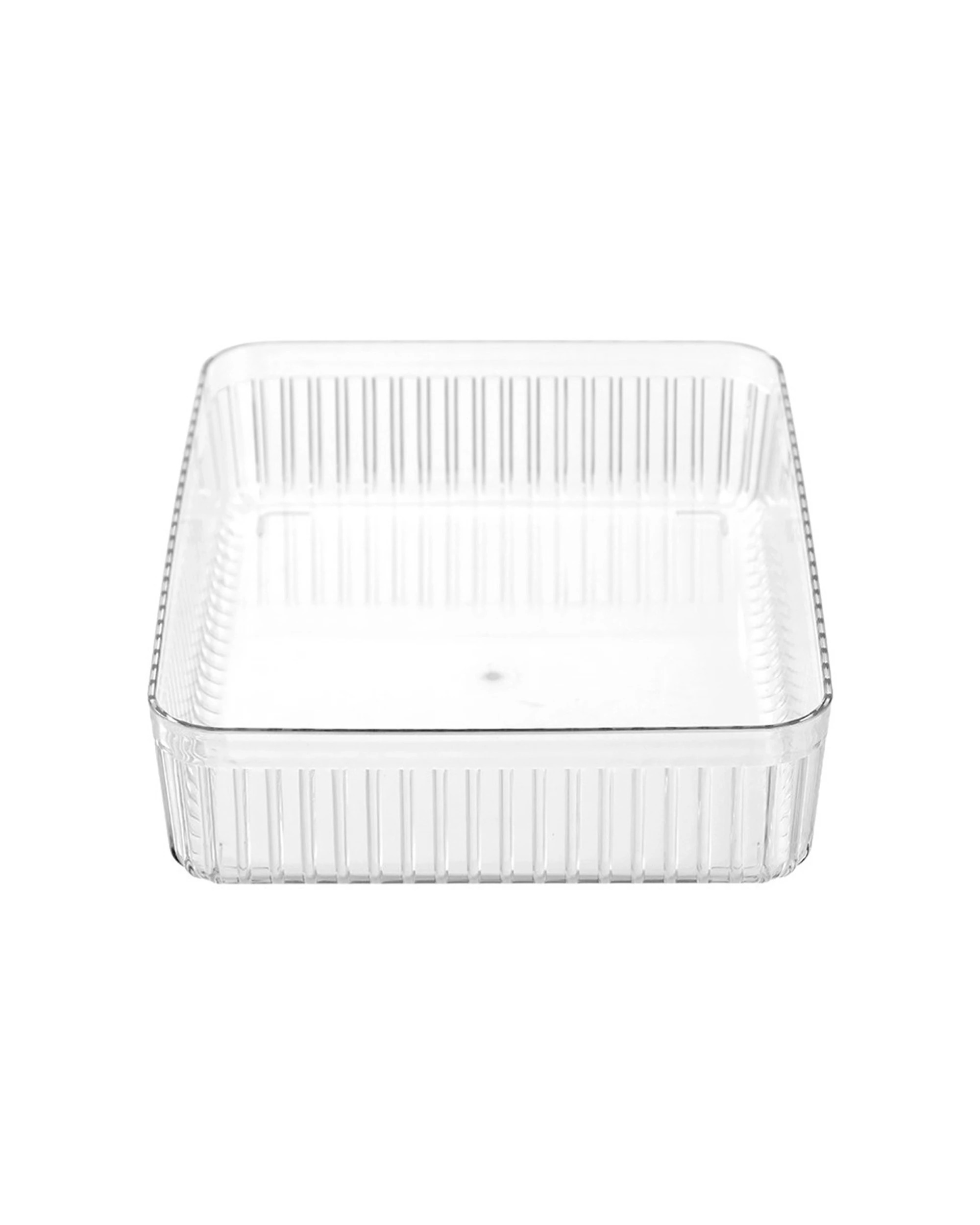 2 Boxsweden Crystal Ribbed Tray Modular Design Storage Container 32x23x7cm - Clear, 2 of 4
