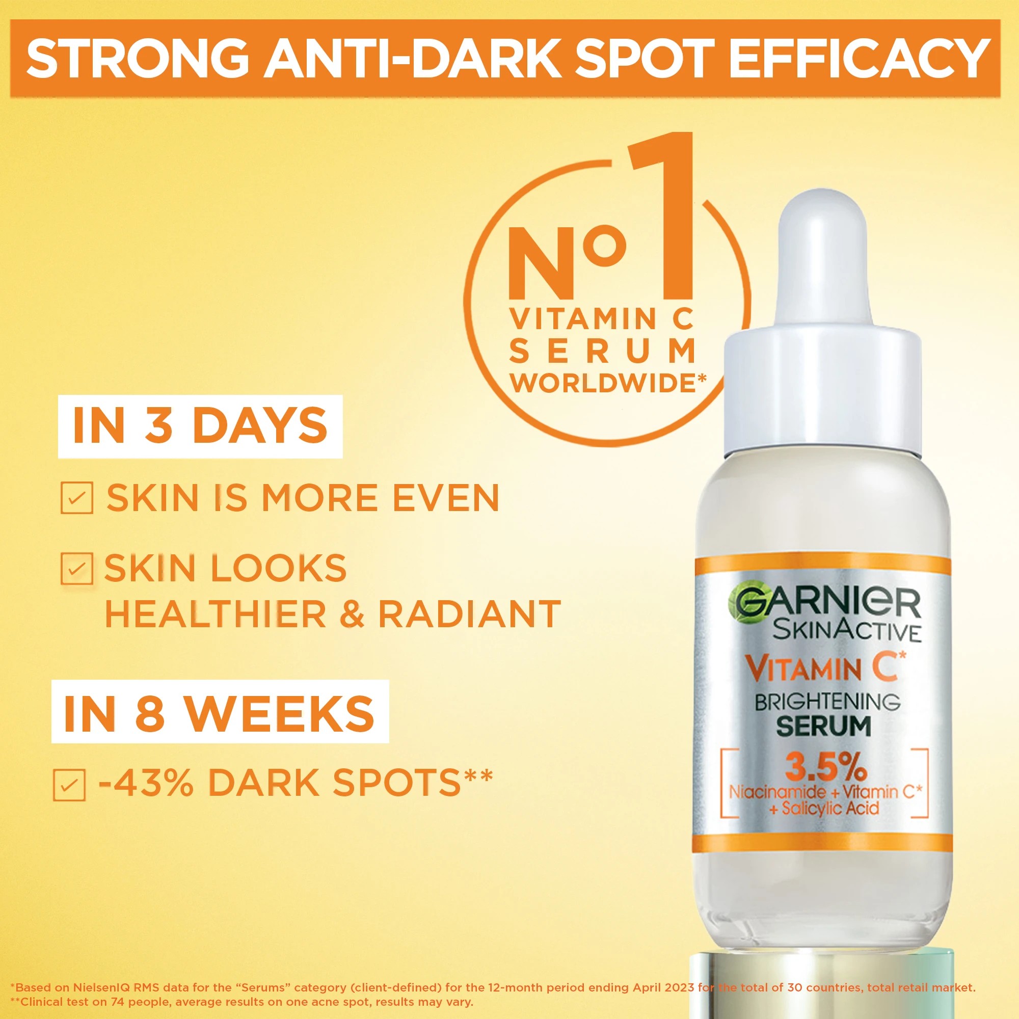 7 New Garnier SkinActive Brightening Serum 30ml - 3.5% Vitamin C, Niacinamide & Salicylic Acid, 7 of 10