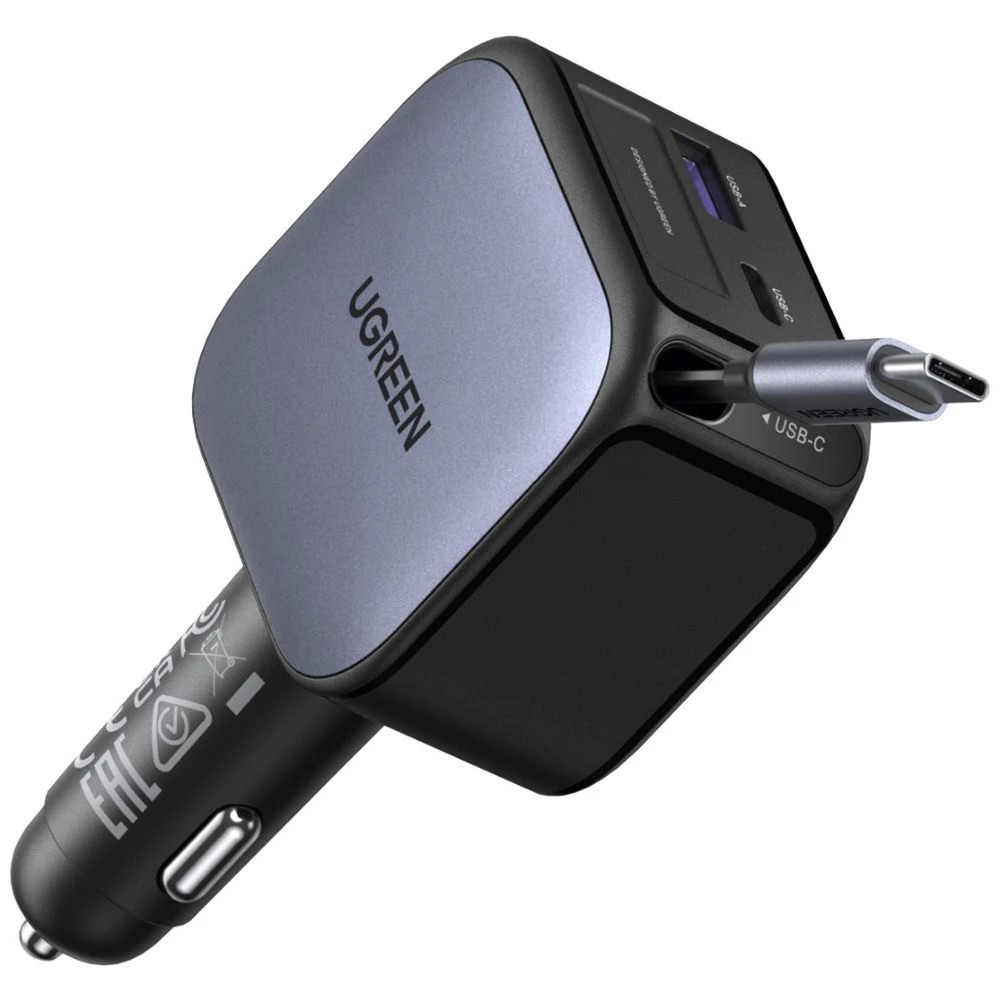 1 UGREEN 90W Fast Car Charger With Retractable Cable, 1 of 5
