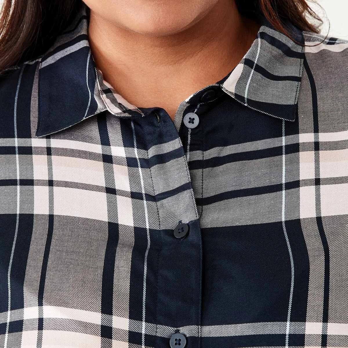 5 Curve Long Sleeve Check Shirt Navy Check, 5 of 6