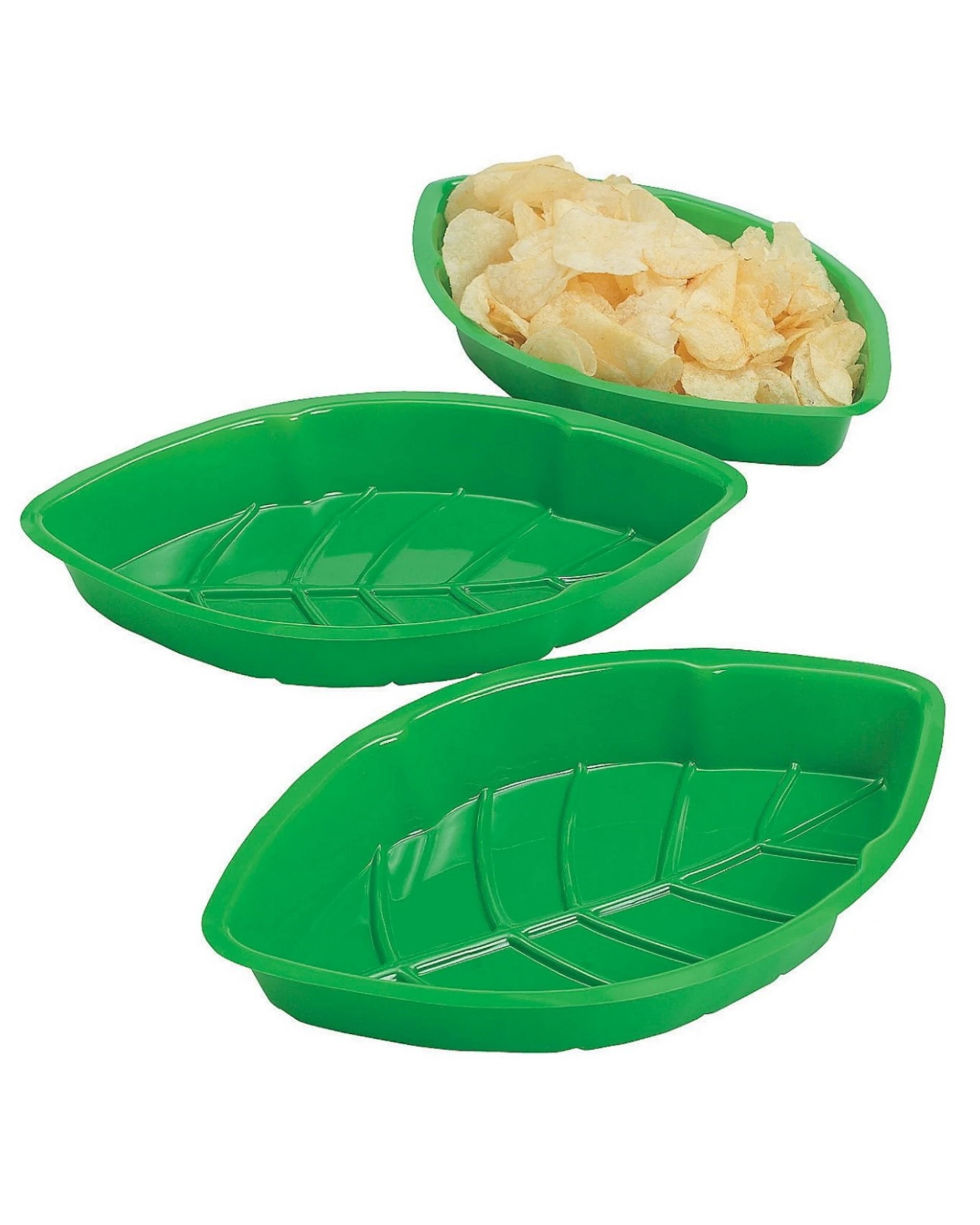 1 Partyrama Plastic Palm Leaf Trays Pack of 12, 1 of 1