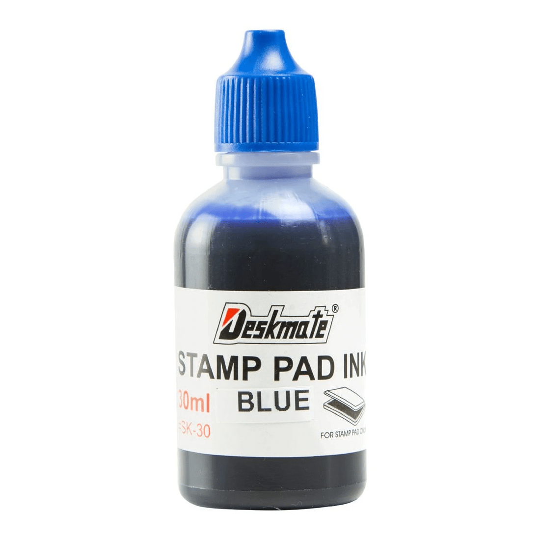 1 Deskmate Stamp Pad Refill Ink 30mL Blue, 1 of 2