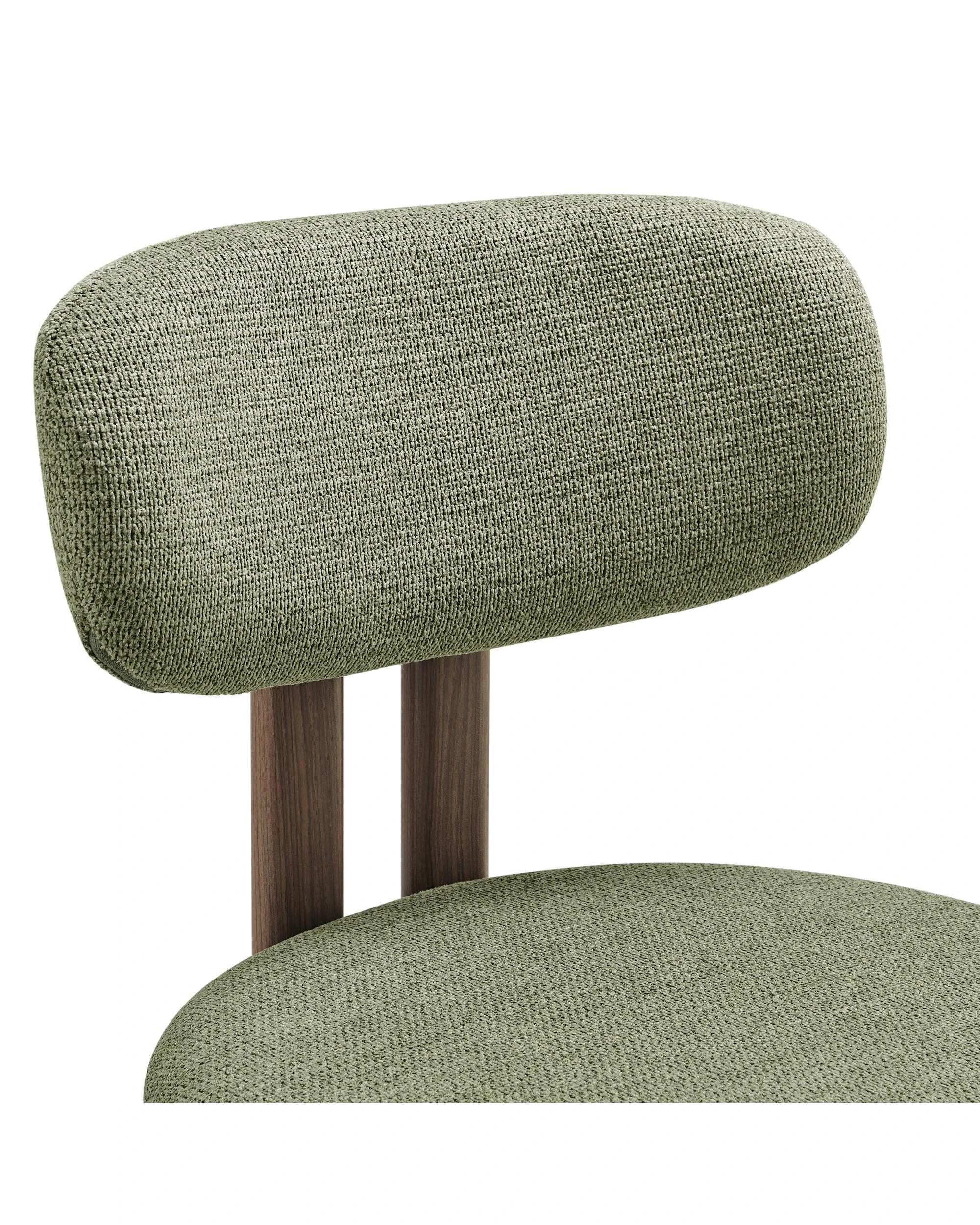 6 Kodu Upholstered Dining Chairs Pair (Set of 2) Olive and Walnut Look - Green, 6 of 10