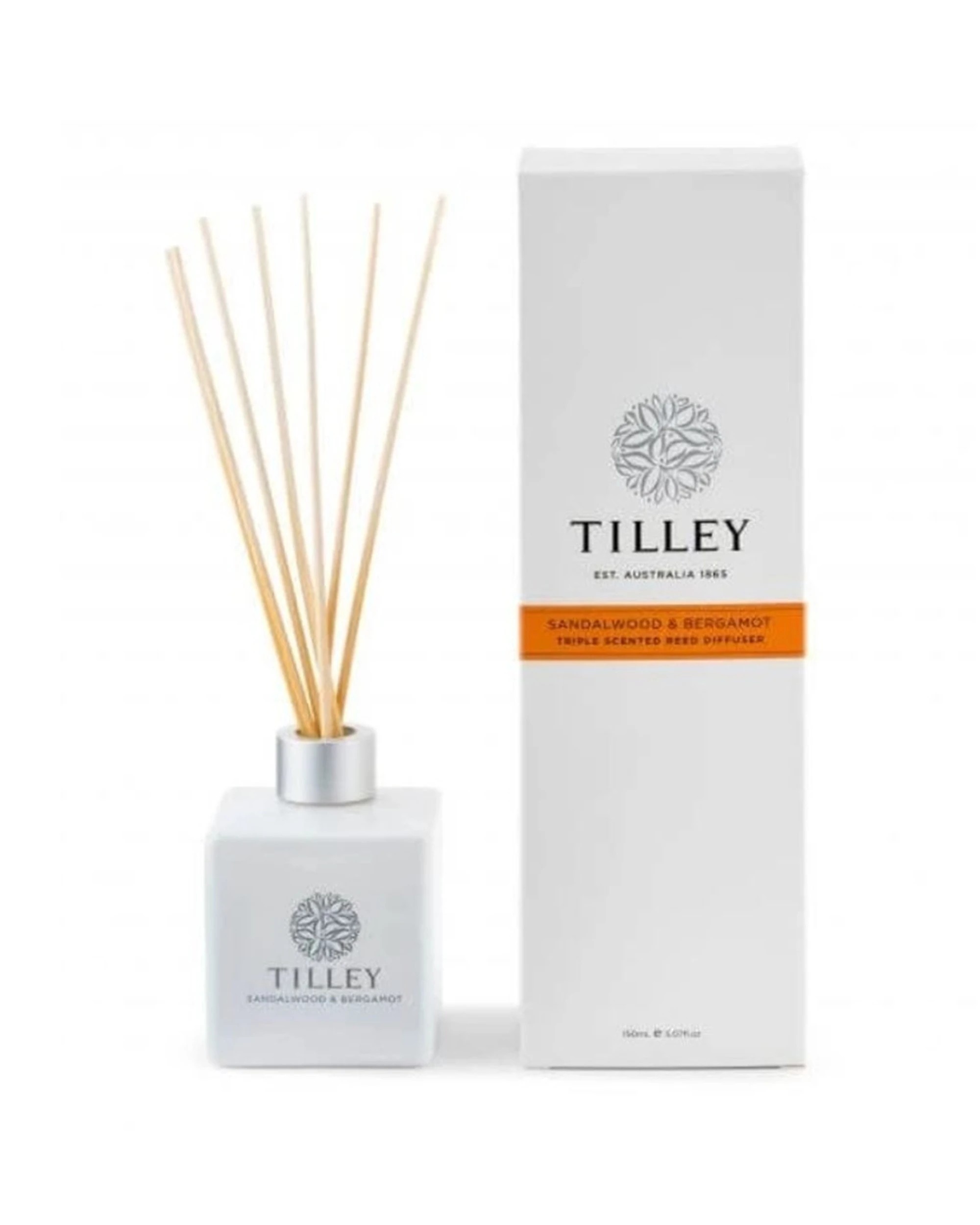 1 Tilley's Reed Diffuser Sandalwood and Bergamot 150ml - White, 1 of 1