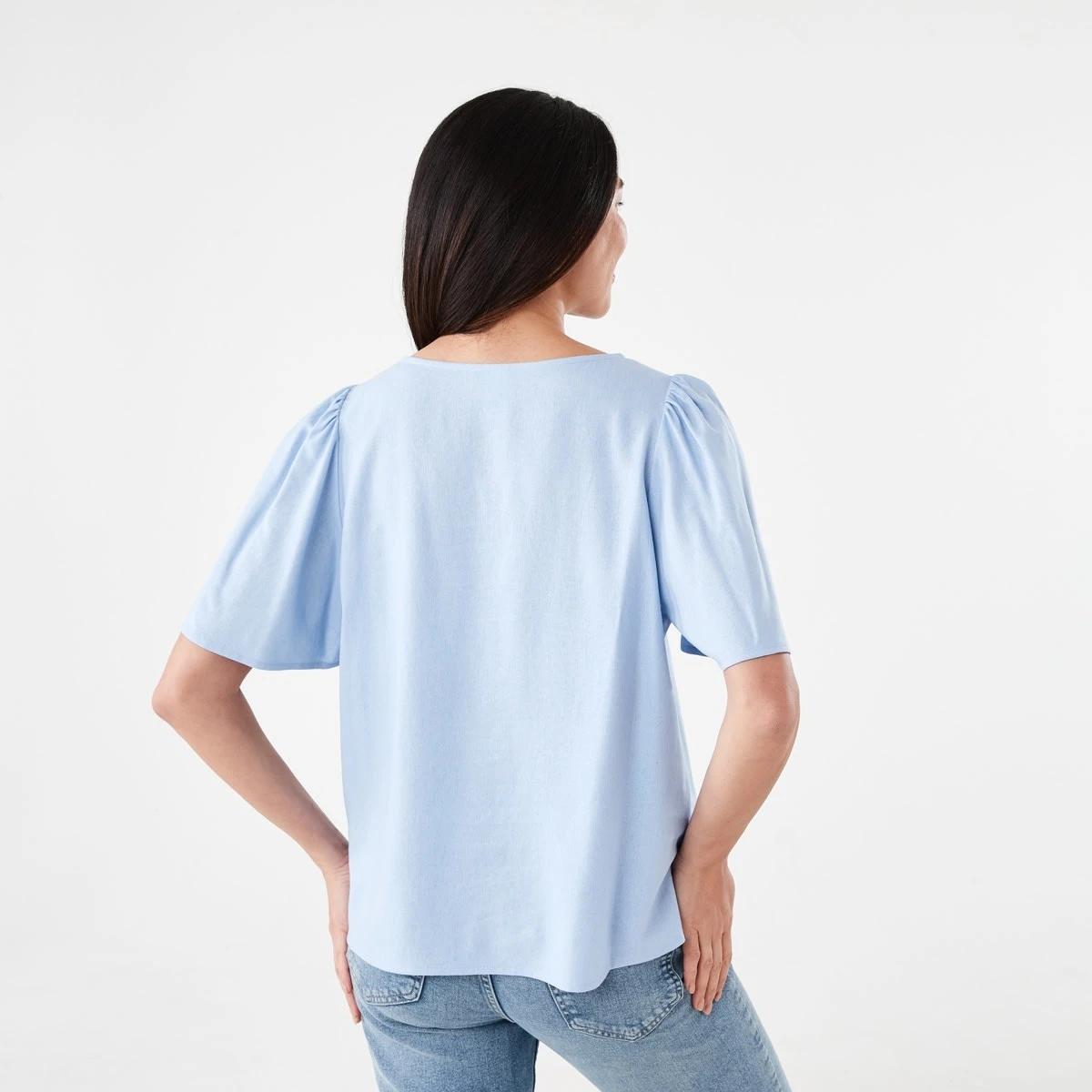 3 Short Sleeve Flutter Top BRUNI BLUE, 3 of 5