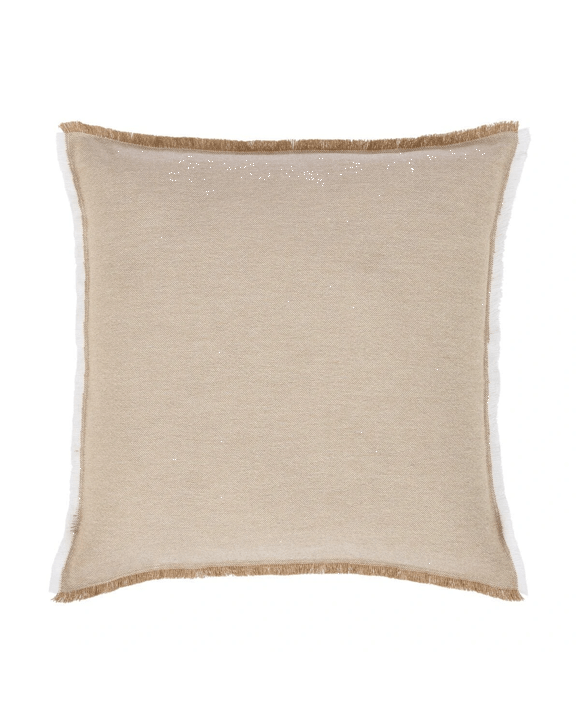 60cm Fringe Cushion - Sand