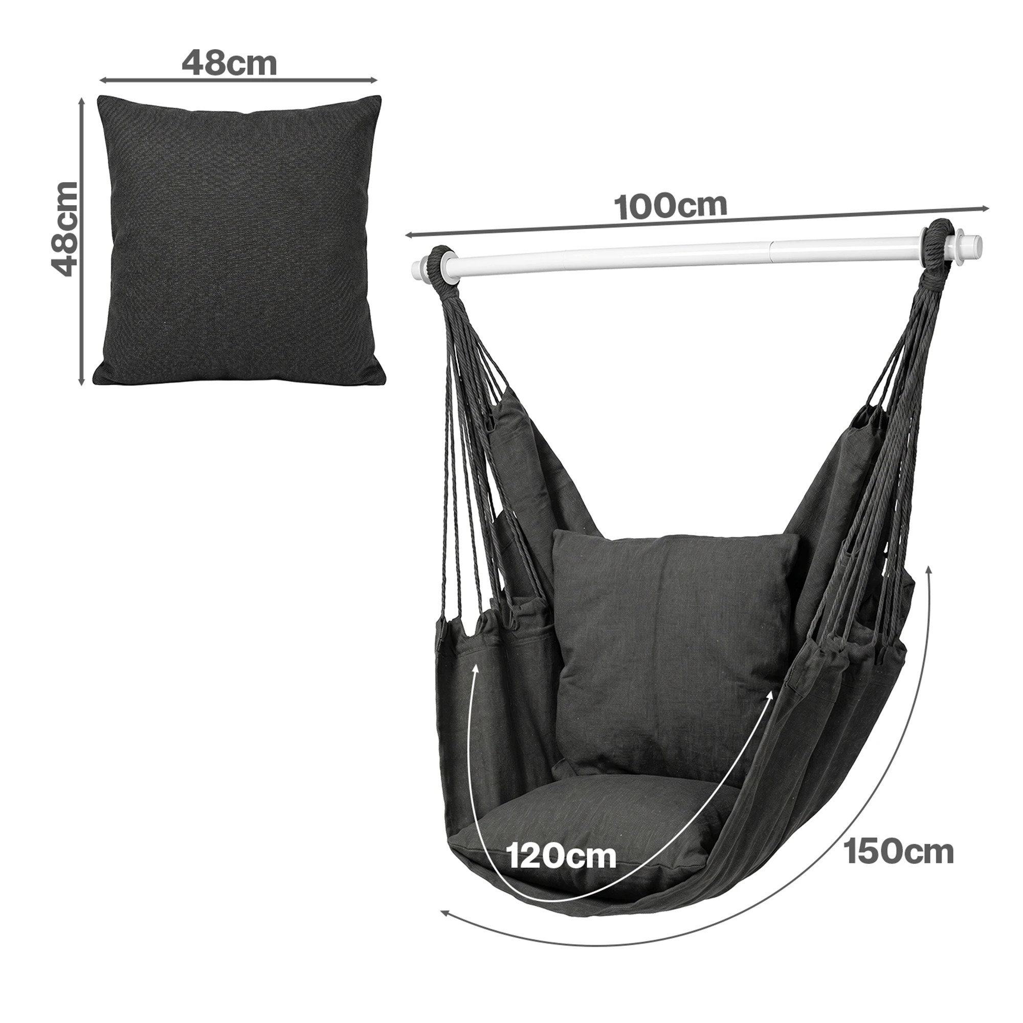 3 Mountview Swing Chair With Hardware Kit - Grey, 3 of 5