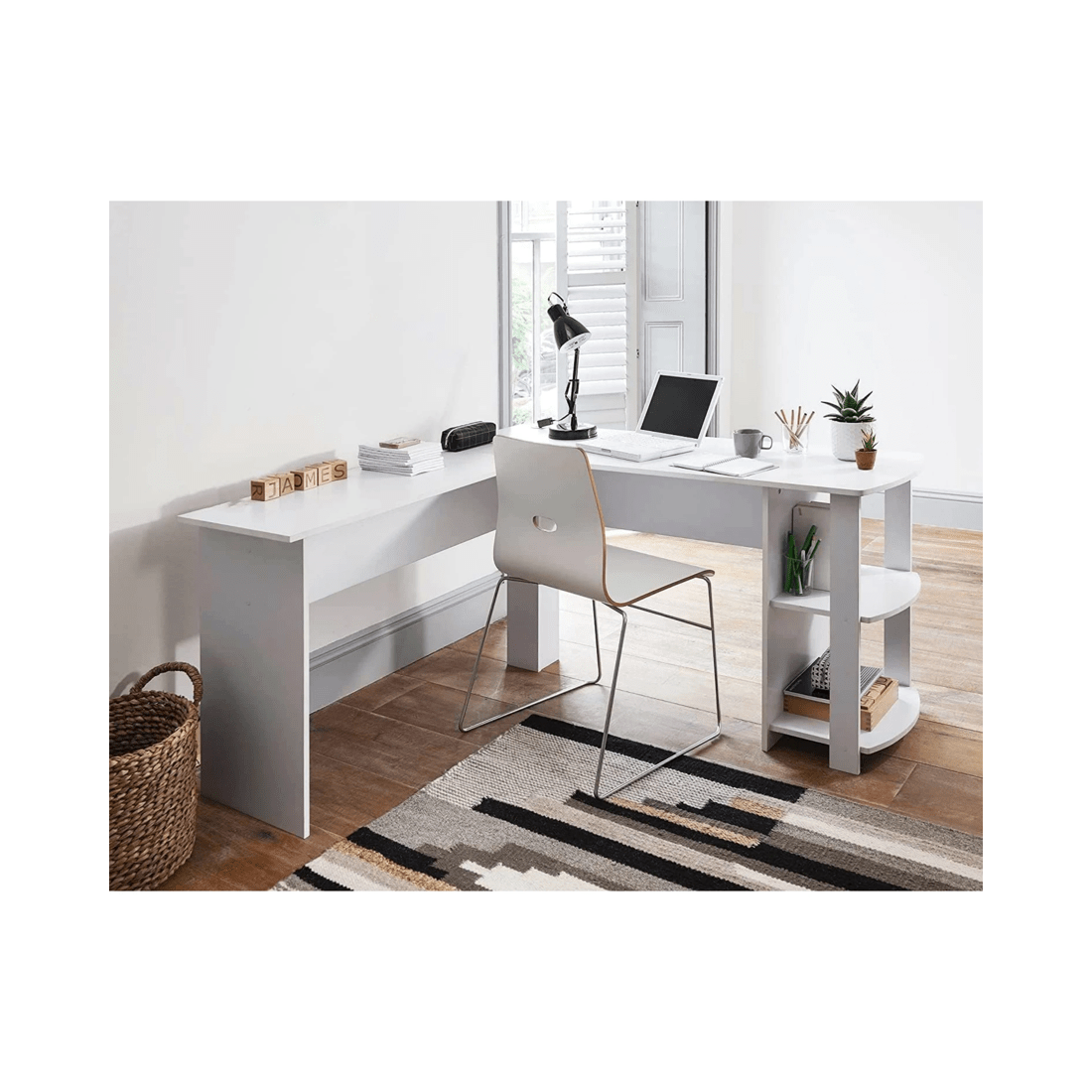 7 Advwin Computer Desk L Shaped Office Desk Corner Study Table, 7 of 8