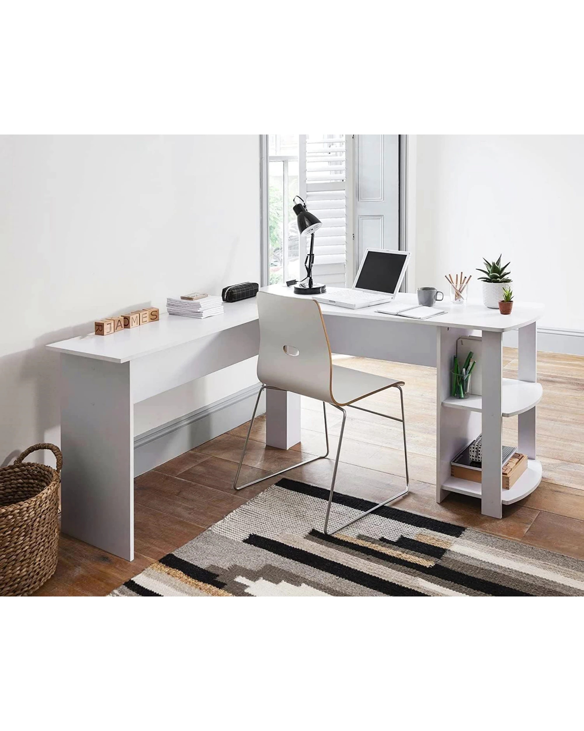 7 Advwin Computer Desk L Shaped Office Desk Corner Study Table, 7 of 8