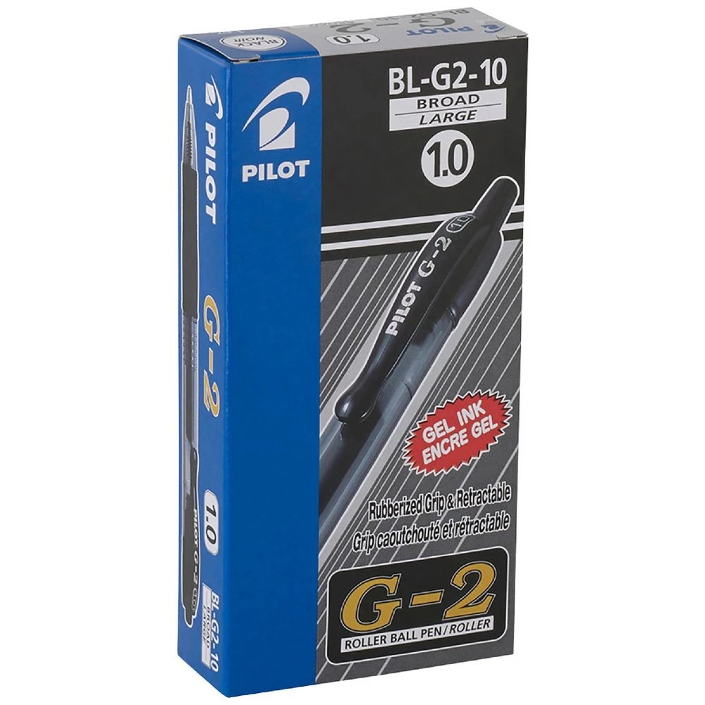 1 PILOT G2 Retractable Gel Pen 1.0mm Black 12 Pack, 1 of 3