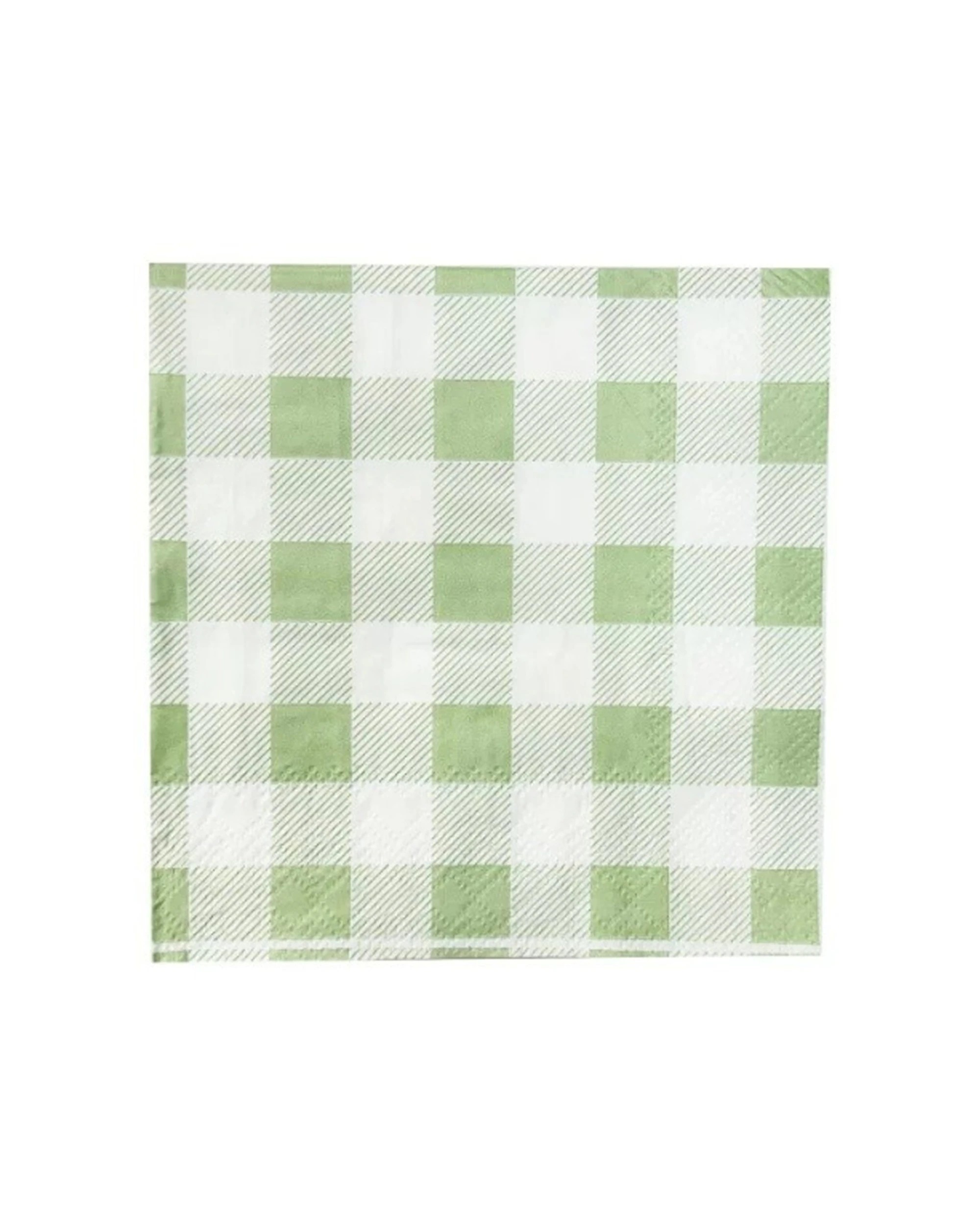 1 Party Maker 25pc Gingham Cocktail Napkins Tableware - Green, 1 of 1