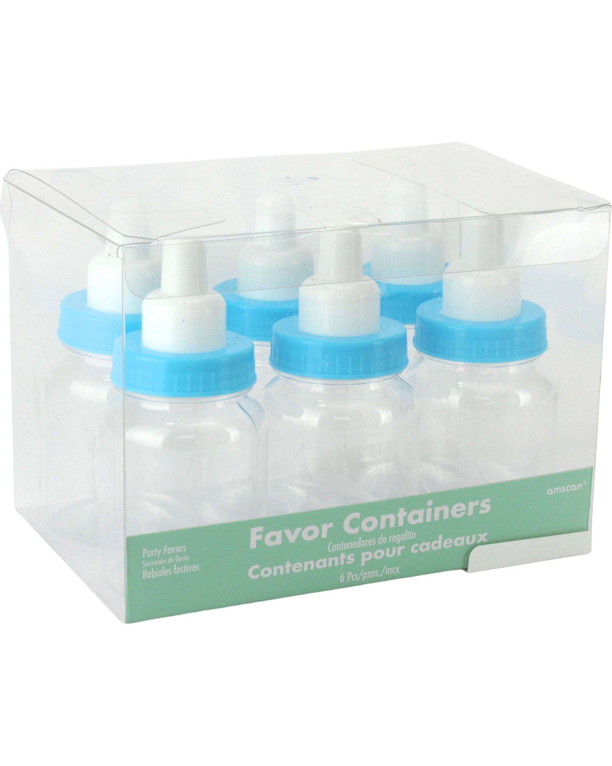 3 Amscan Fillable Baby Bottles Pack of 6 - Blue - Blue, White, 3 of 3