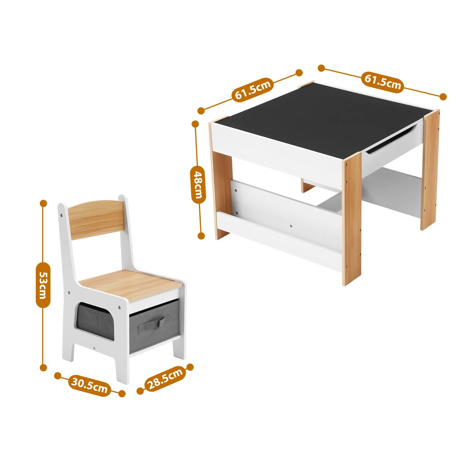 2 Kidbot 4 IN 1 Kids Table and Chairs Set Childrens Activity Centre, 2 of 10