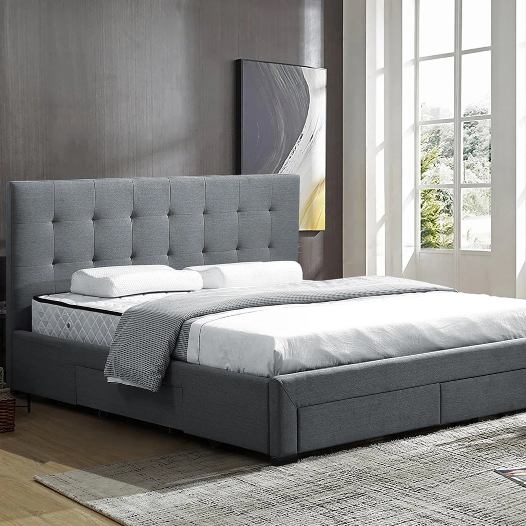 7 Levede Double Grey Storage Bed Frame, 7 of 8