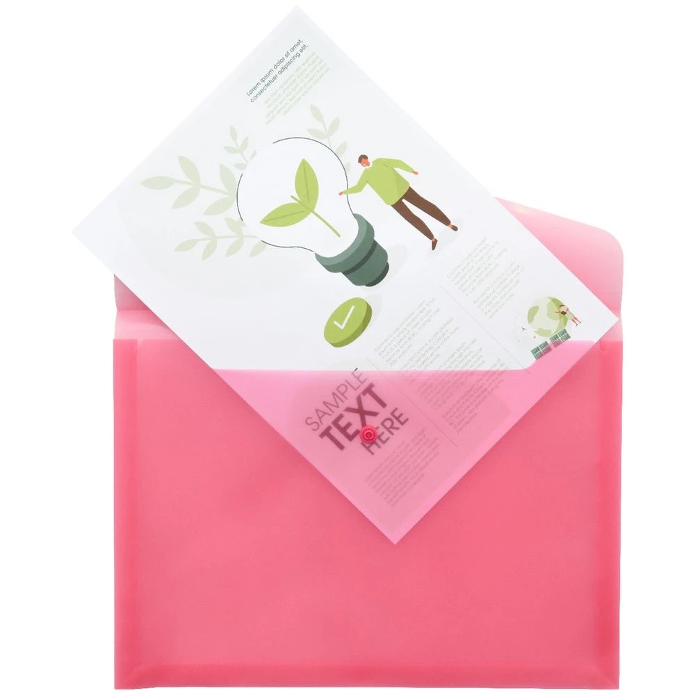 4 J.Burrows A4 Button Document Wallet Pink, 4 of 5