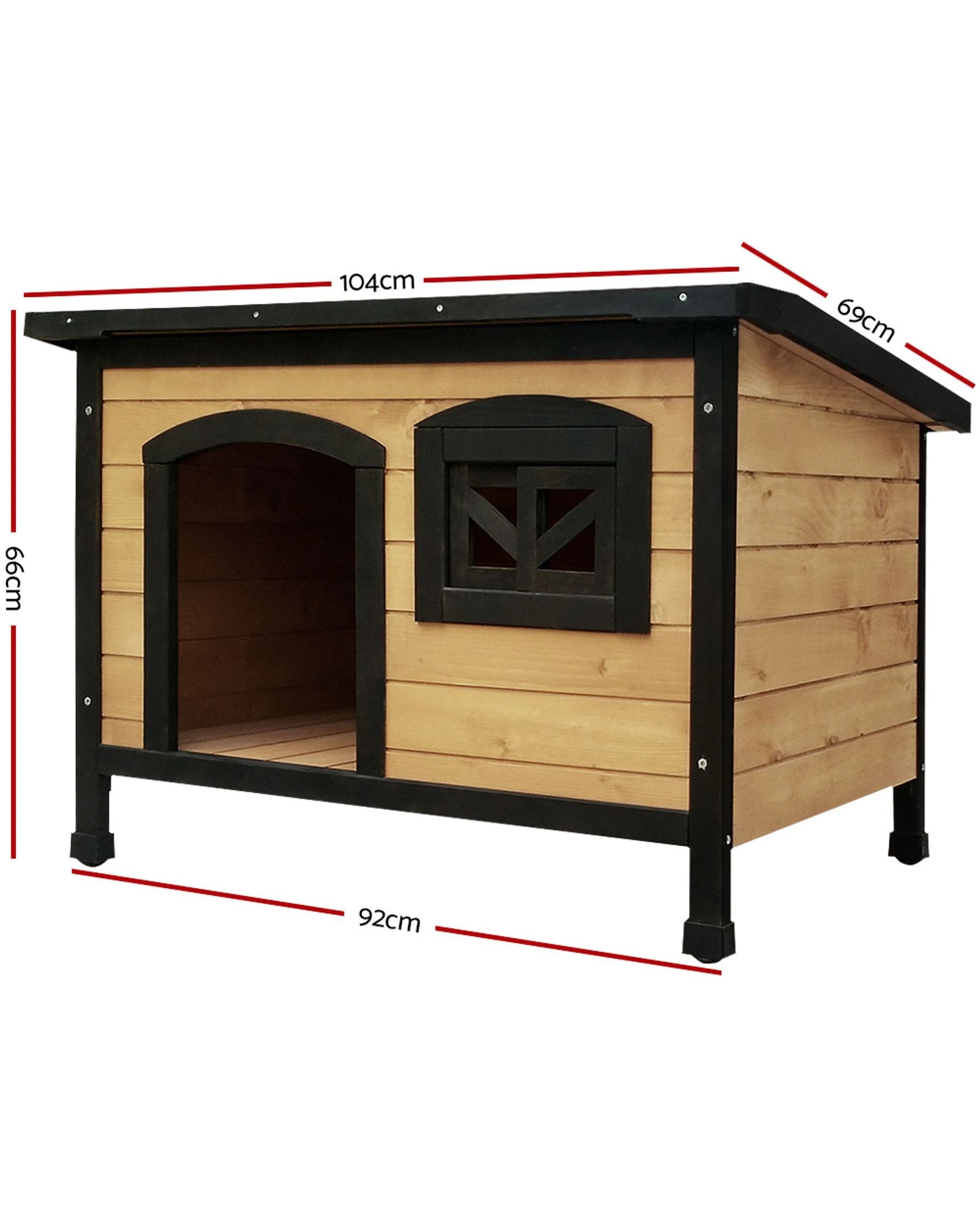 3 i.Pet Dog Kennel Extra Large Wooden Outdoor Indoor Puppy Pet House - Multi, 3 of 8