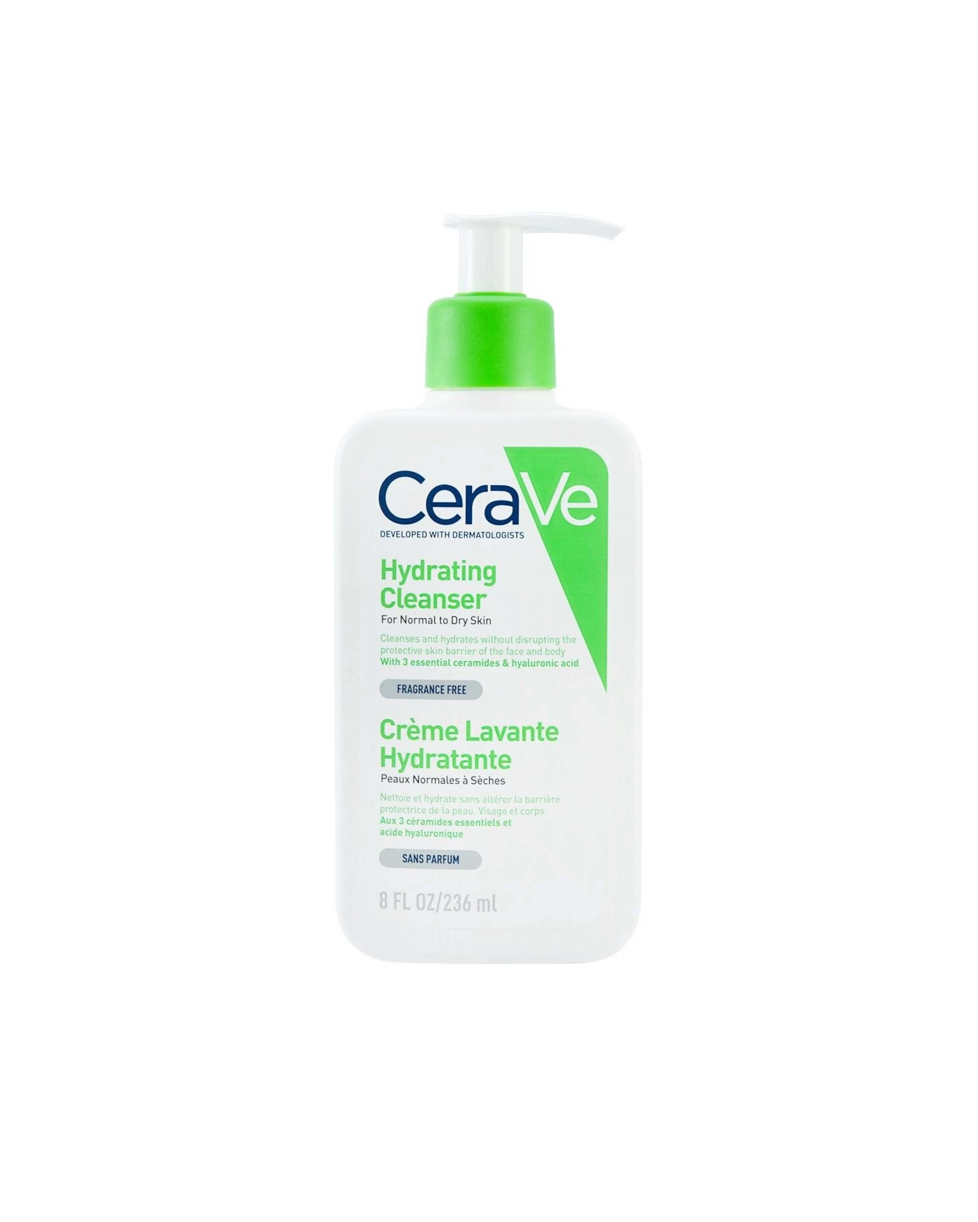 1 CeraVe Hydrating Cleanser For Normal to Dry Skin (With Pump)  236ml/8oz, 1 of 3