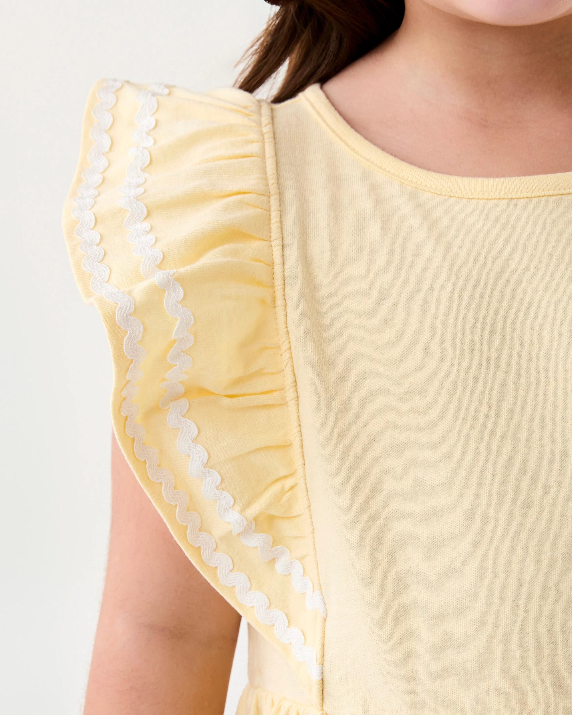 5 Frill Sleeve Dress Fln Yellow, 5 of 8