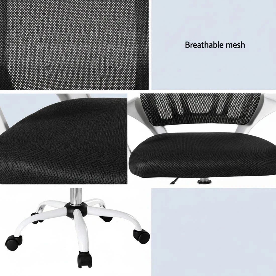 5 Artiss Office Chair Mesh Computer Gaming Desk Chairs Work Study Mid Back - Multi, 5 of 5