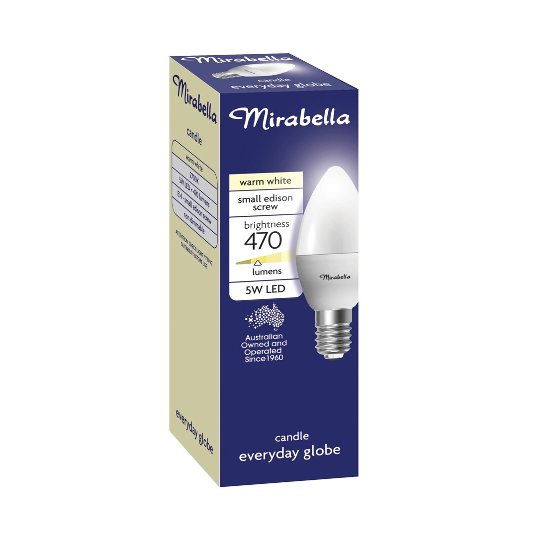 1 Mirabella E14 5W LED Warm White Candle Bulb, 1 of 6
