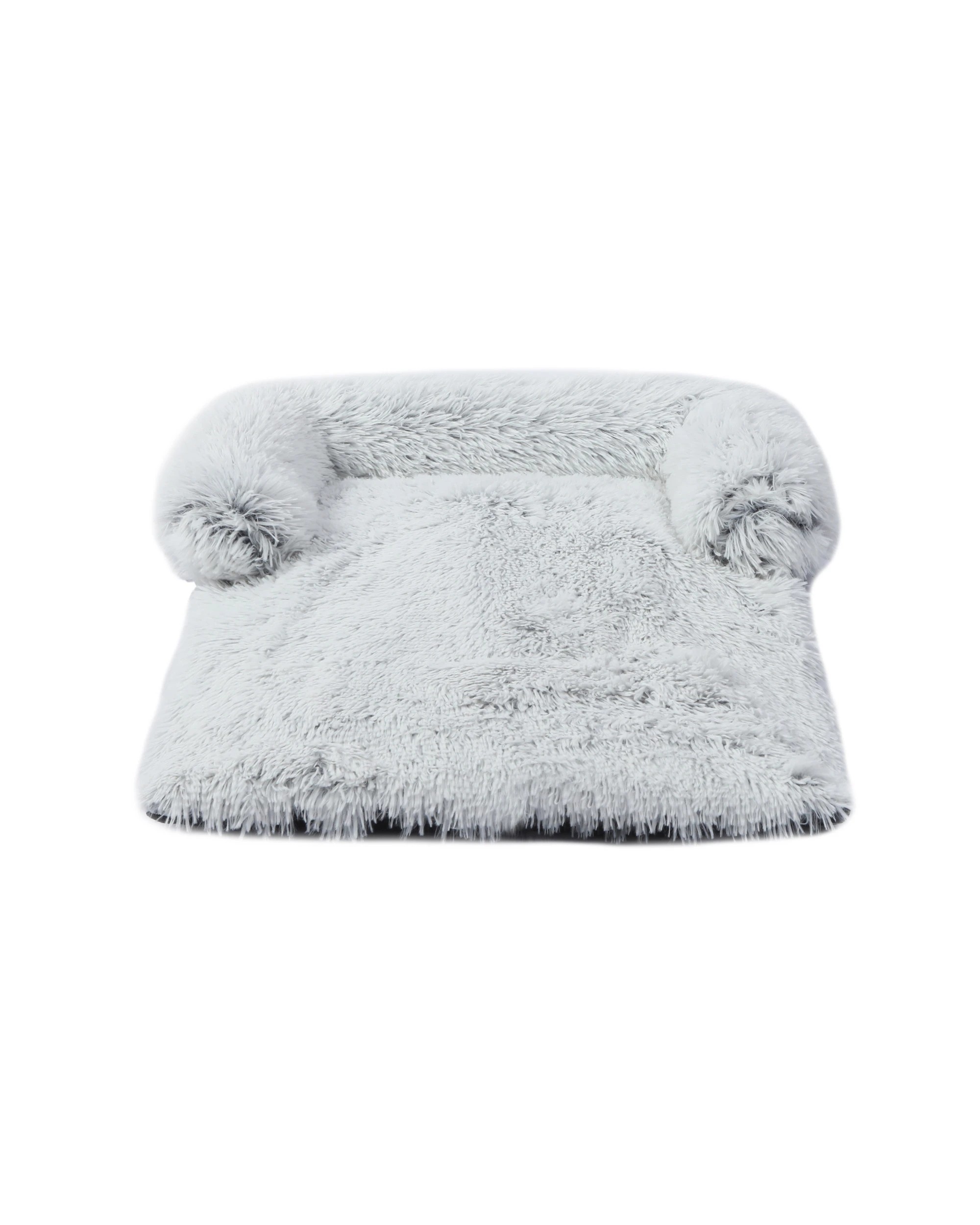 4 Charlie's Shaggy Faux Fur Bolster Sofa Protector Calming Dog Bed Large - Arctic White, 4 of 9