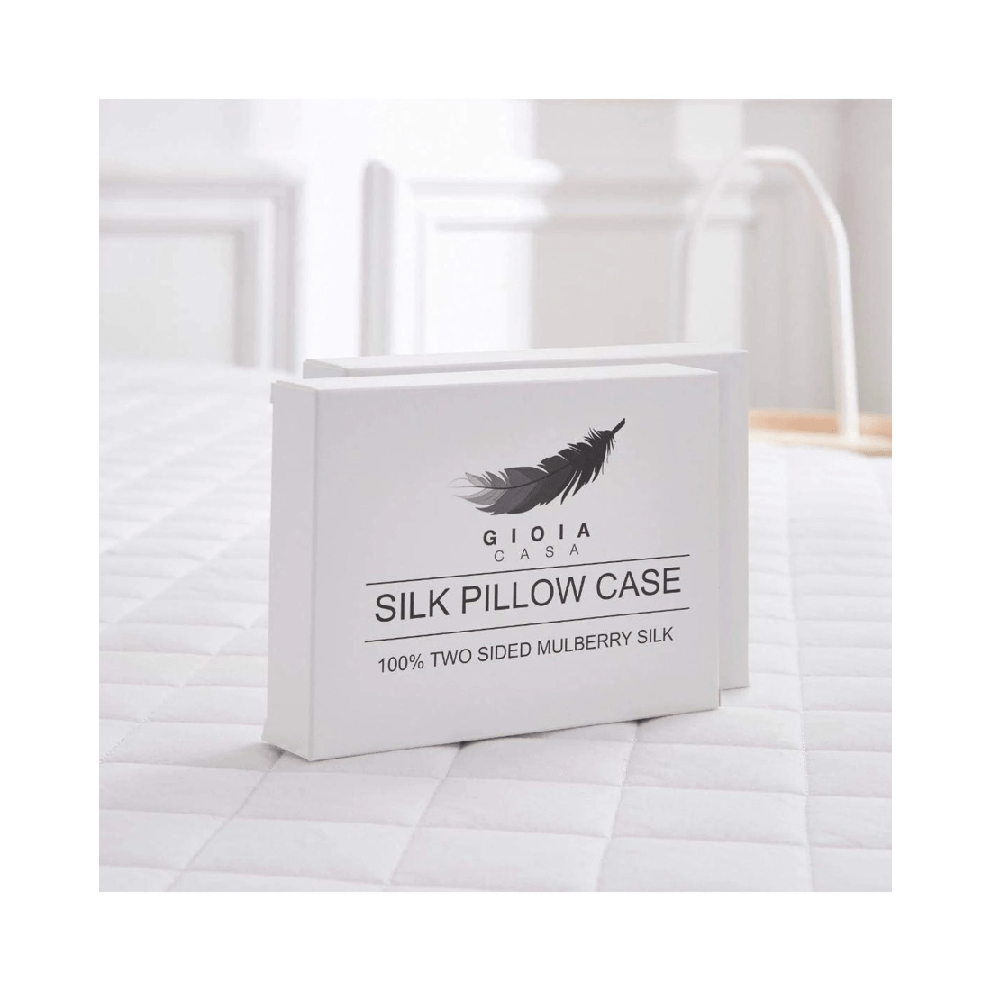 6 GIOIA CASA Luxury Mulberry Silk Pillowcase 2-Pack — 100% Pure Silk, 16 Momme, 75 x 50 cm, White
 - white, 6 of 6