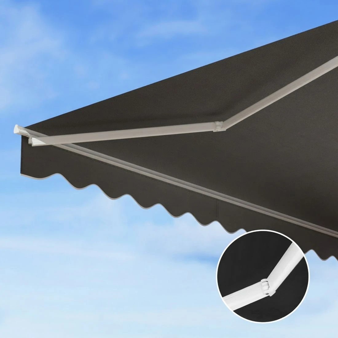 4 Instahut Retractable Folding Arm Awning Motorised Sunshade 4.5Mx2.5M - Grey, 4 of 6