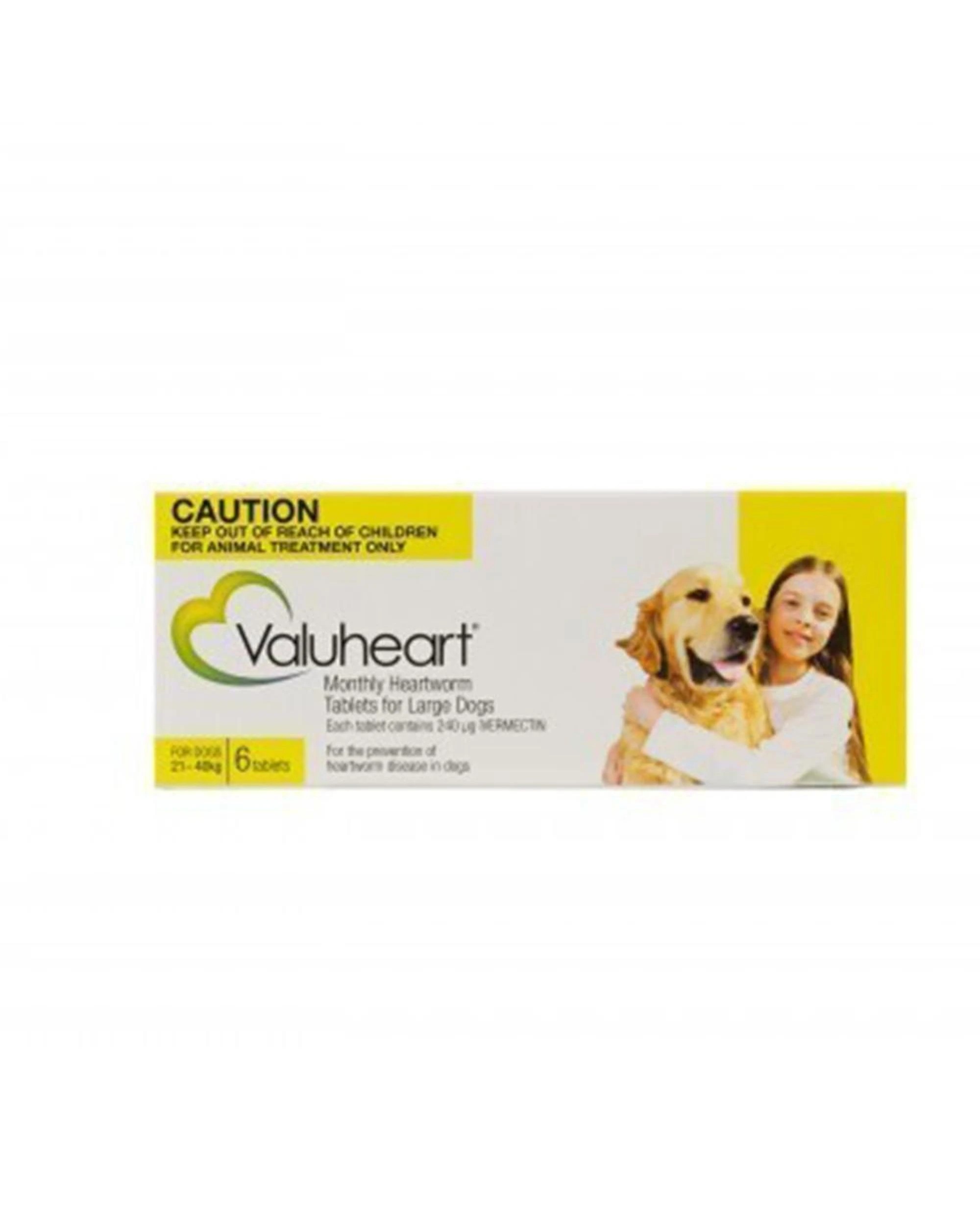 1 Valuheart for Large Dogs 21-40kg Heartworm Tablet Gold 6 Pack, 1 of 1
