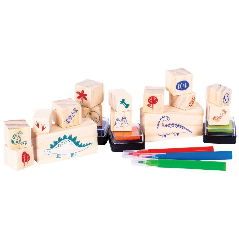 2 Wooden Stamp Set  47 Piece Dinosaurs, 2 of 4