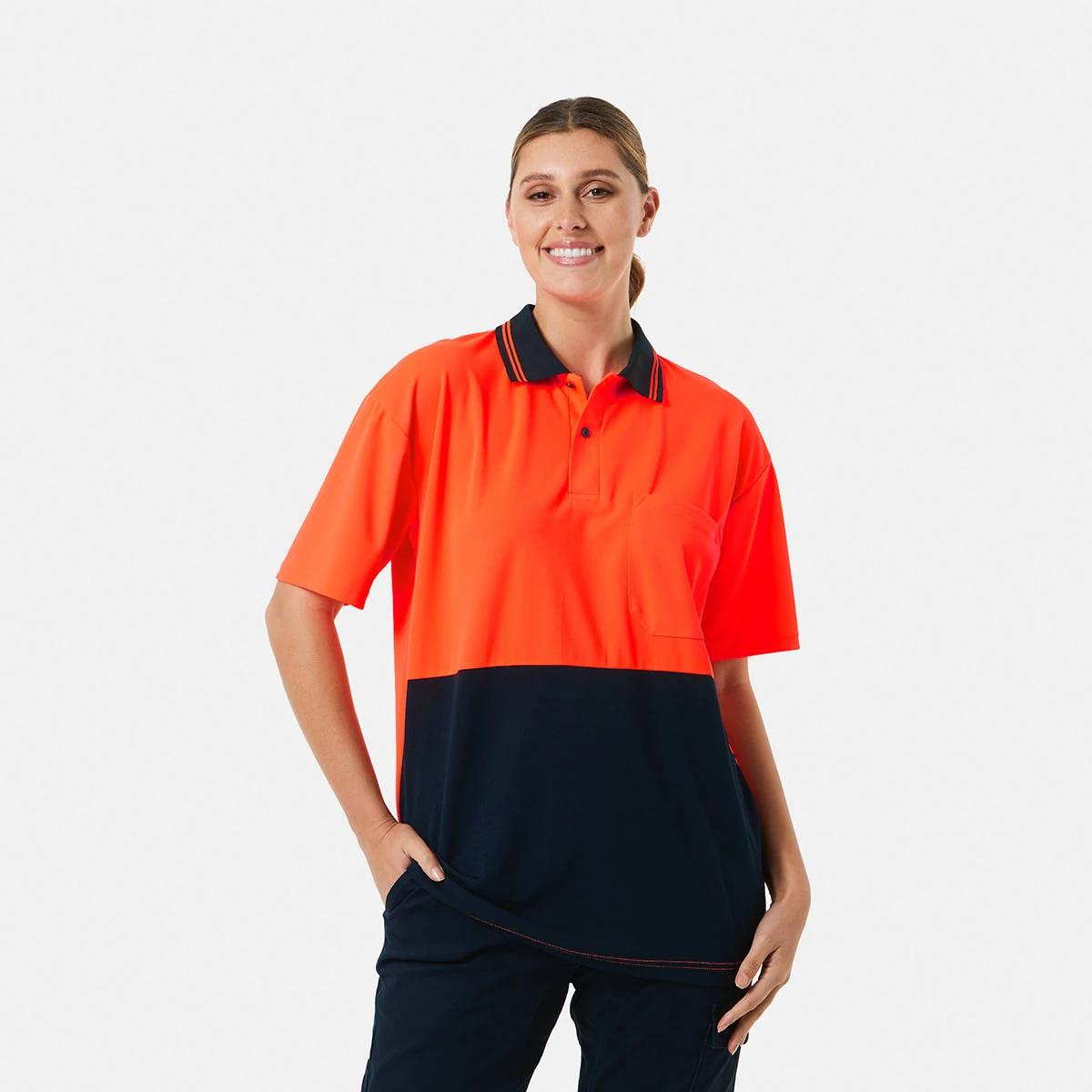 2 Workwear Hi-Visibility Short Sleeve Polo Shirt SAFETY ORANGE, 2 of 10