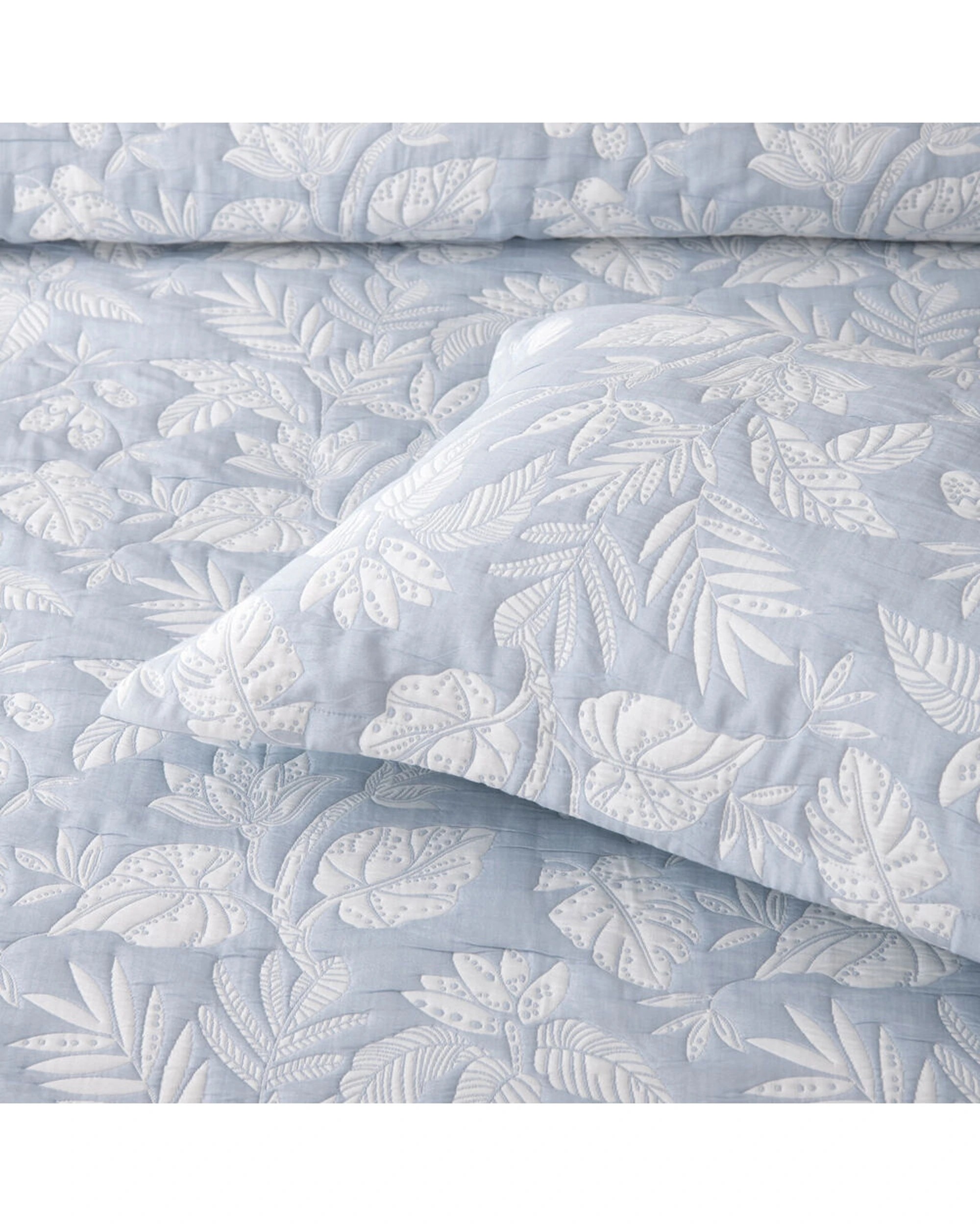 3 Bianca Laurieton Queen Polyester Cotton Bedspread And Pillowcase Set - Blue, 3 of 4