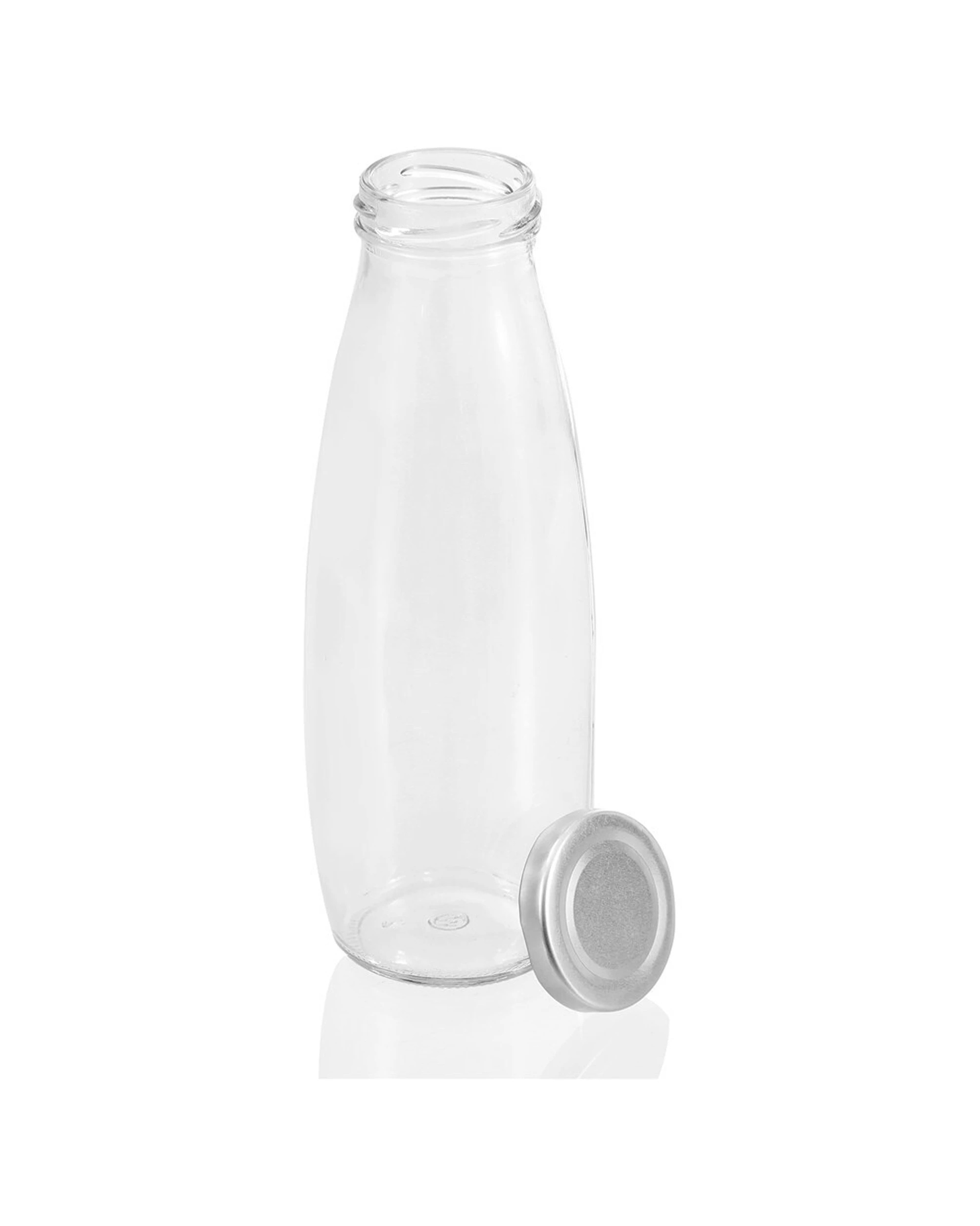 2 Lemon & Lime 450ml Glass Milk Bottle Container Storage W/ Screw Top Lid - Assorted, 2 of 5