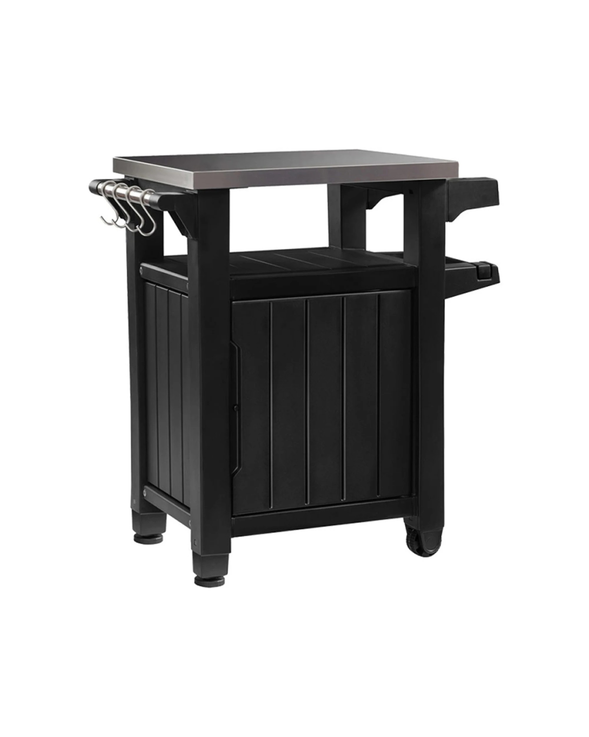 Keter Unity Classic Outdoor Garden BBQ Prep Bench Storage Unit 105L ...
