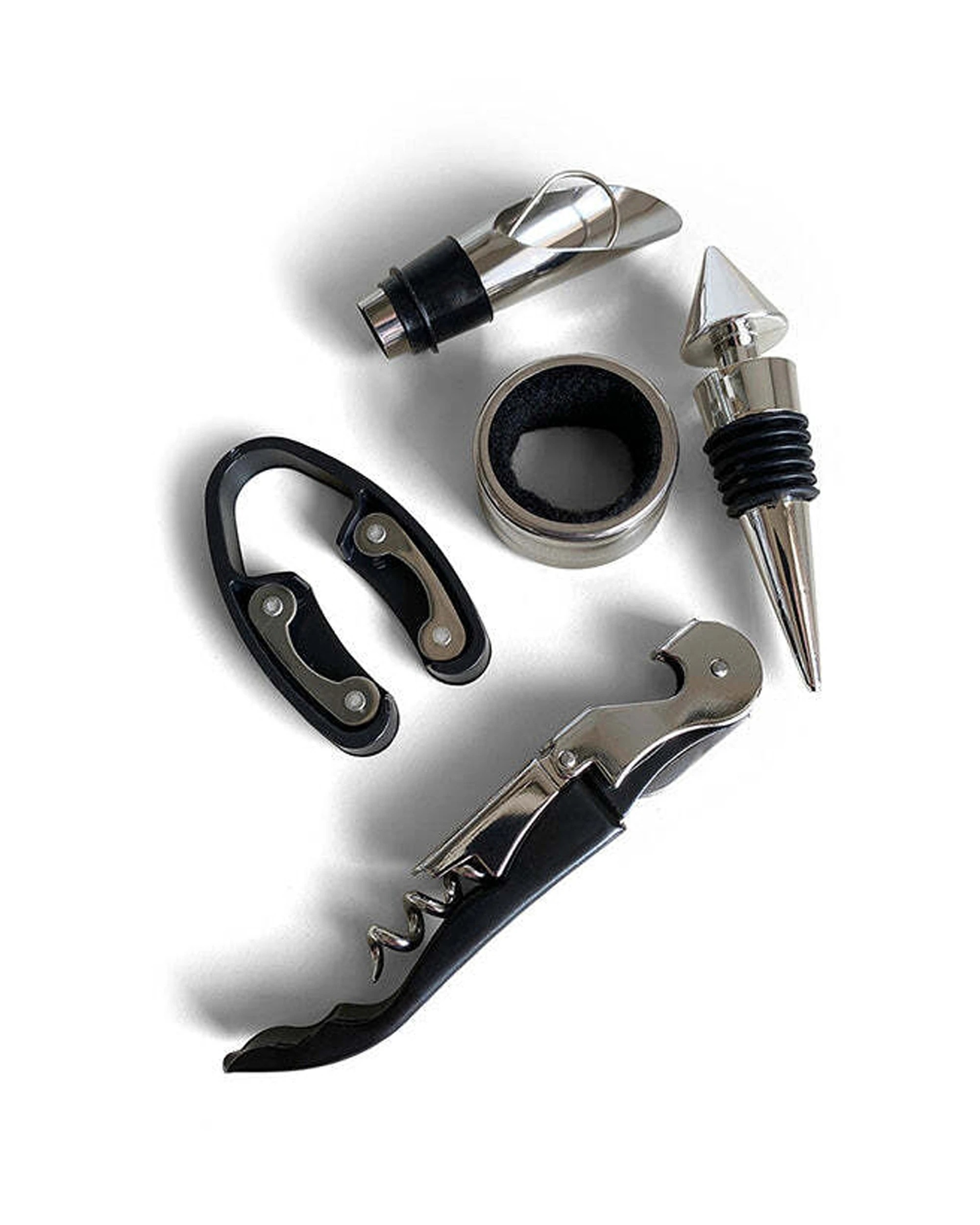 5 Mens Republic Wine Tool Gift Set 5 Piece Corkscrew And Accessories Set 5 Pc Metal Kit - Black, 5 of 5