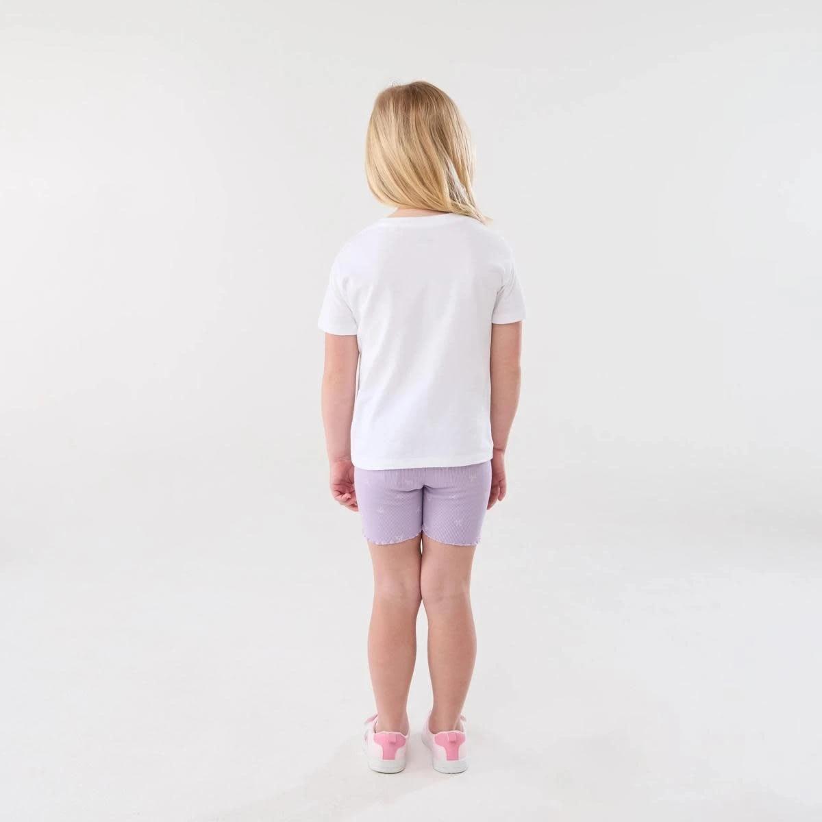 5 Printed Rib Bike Shorts CUTE BOWS PASTEL LILAC, 5 of 5