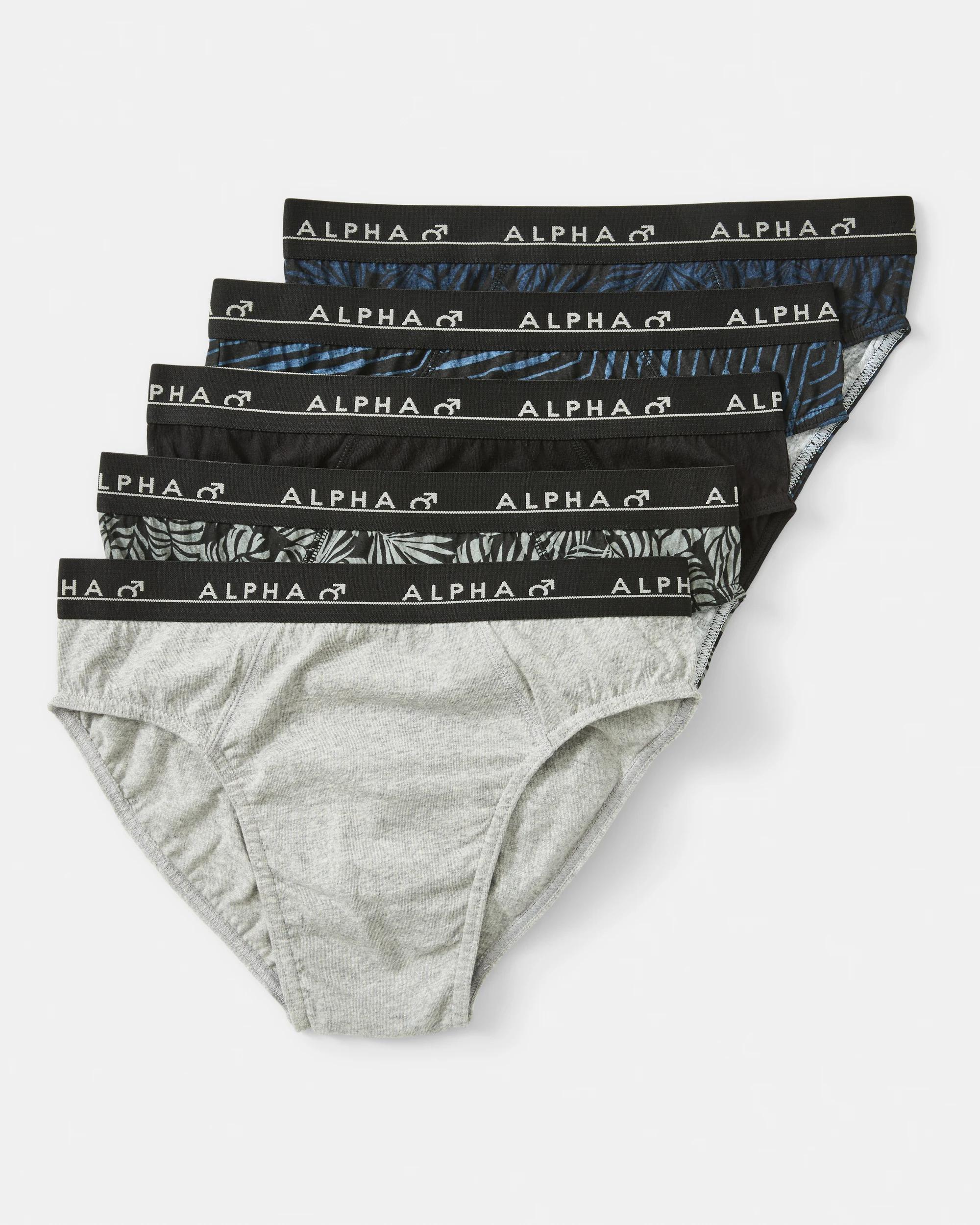 1 5 Pack Printed Briefs Nvy Palm, 1 of 10