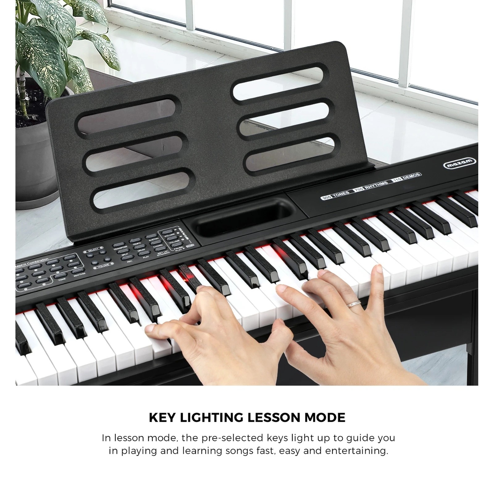 7 Mazam 88 Keys Electronic Piano Keyboard Lighted with Carry Bag - Black, 7 of 10