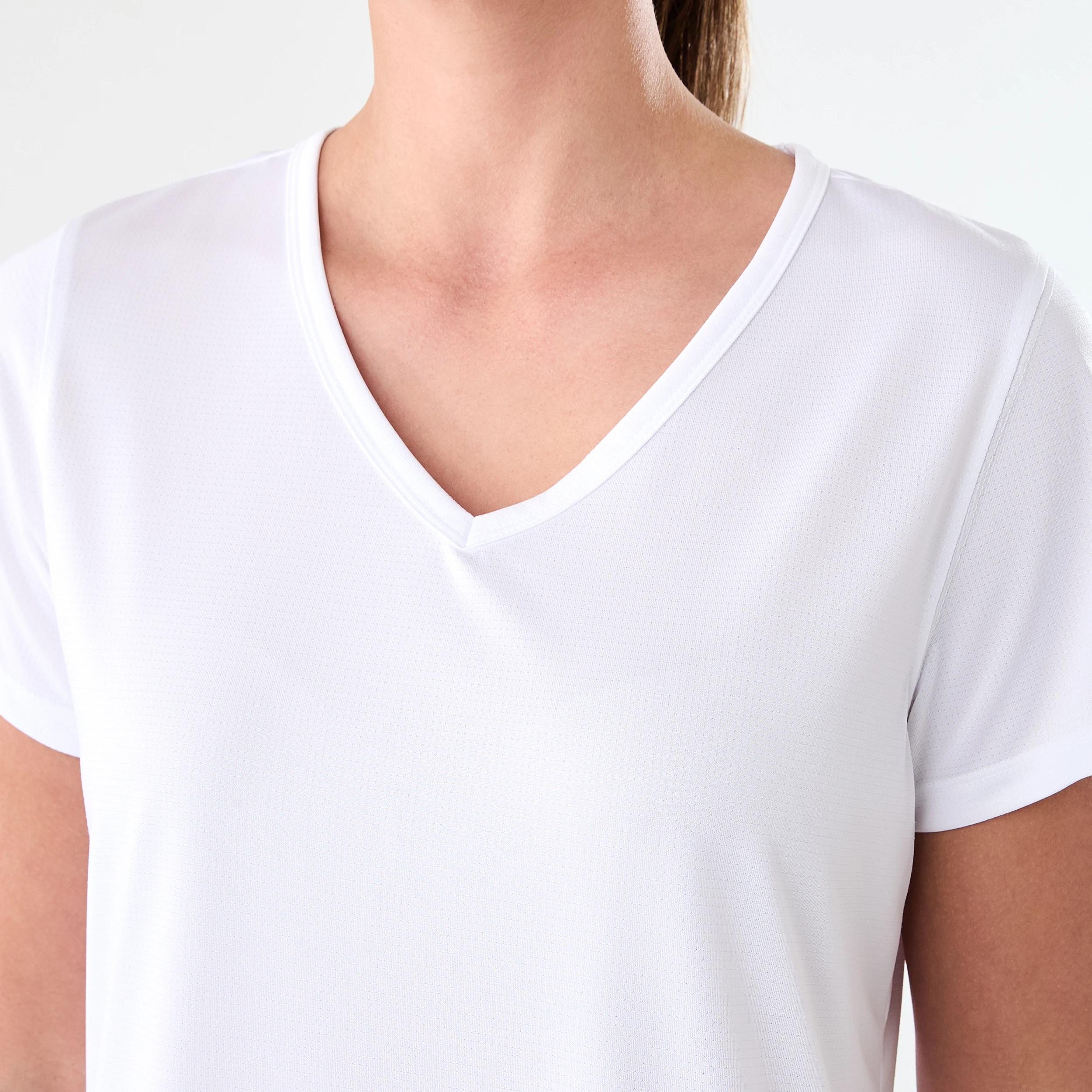 5 Active Womens Core V-Neck T-shirt WHITE, 5 of 5