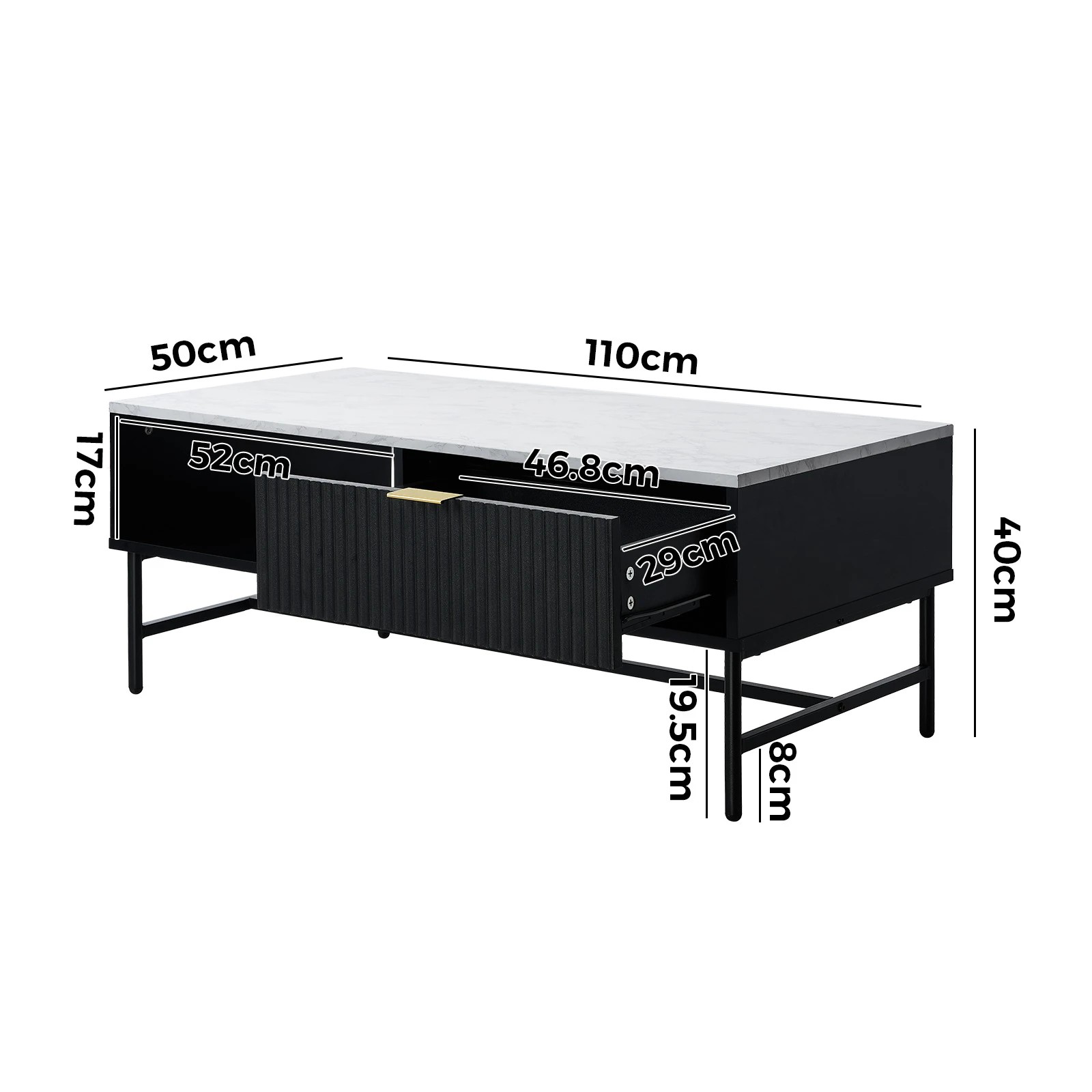 10 Oikiture Coffee Table 1 Drawer Sofa End Table Storage Shelf
 - Multi, 10 of 10