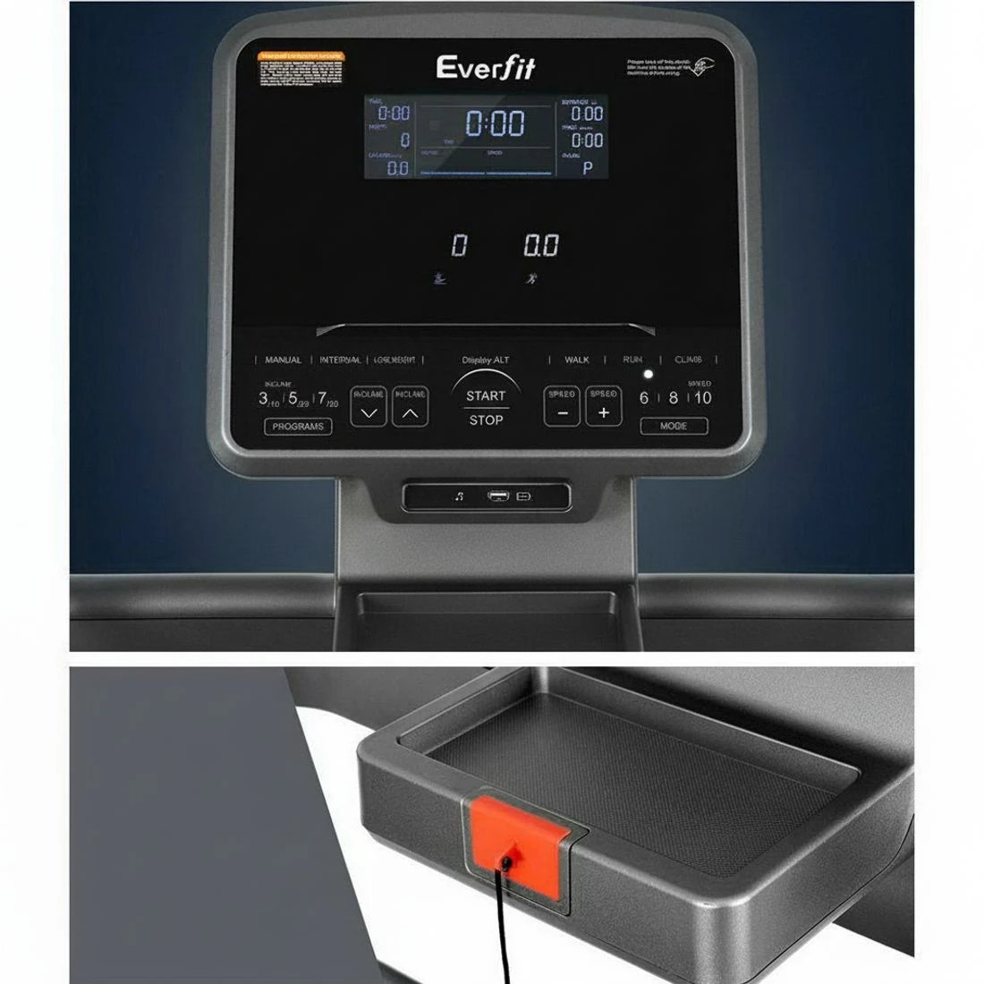 5 Everfit Treadmill Electric Incline Trainer Professional Home Gym Fitness - Black, 5 of 6