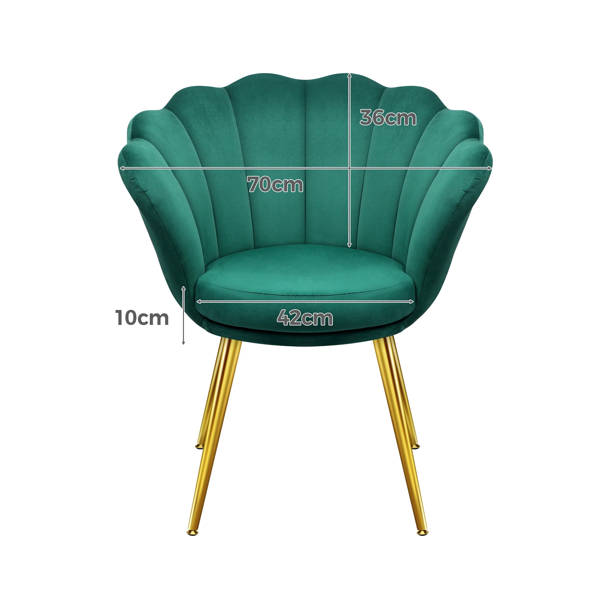 6 Alfordson Armchair Lounge Chair Upholstered Accent Chair Velvet Sofa Couch - Green, 6 of 9