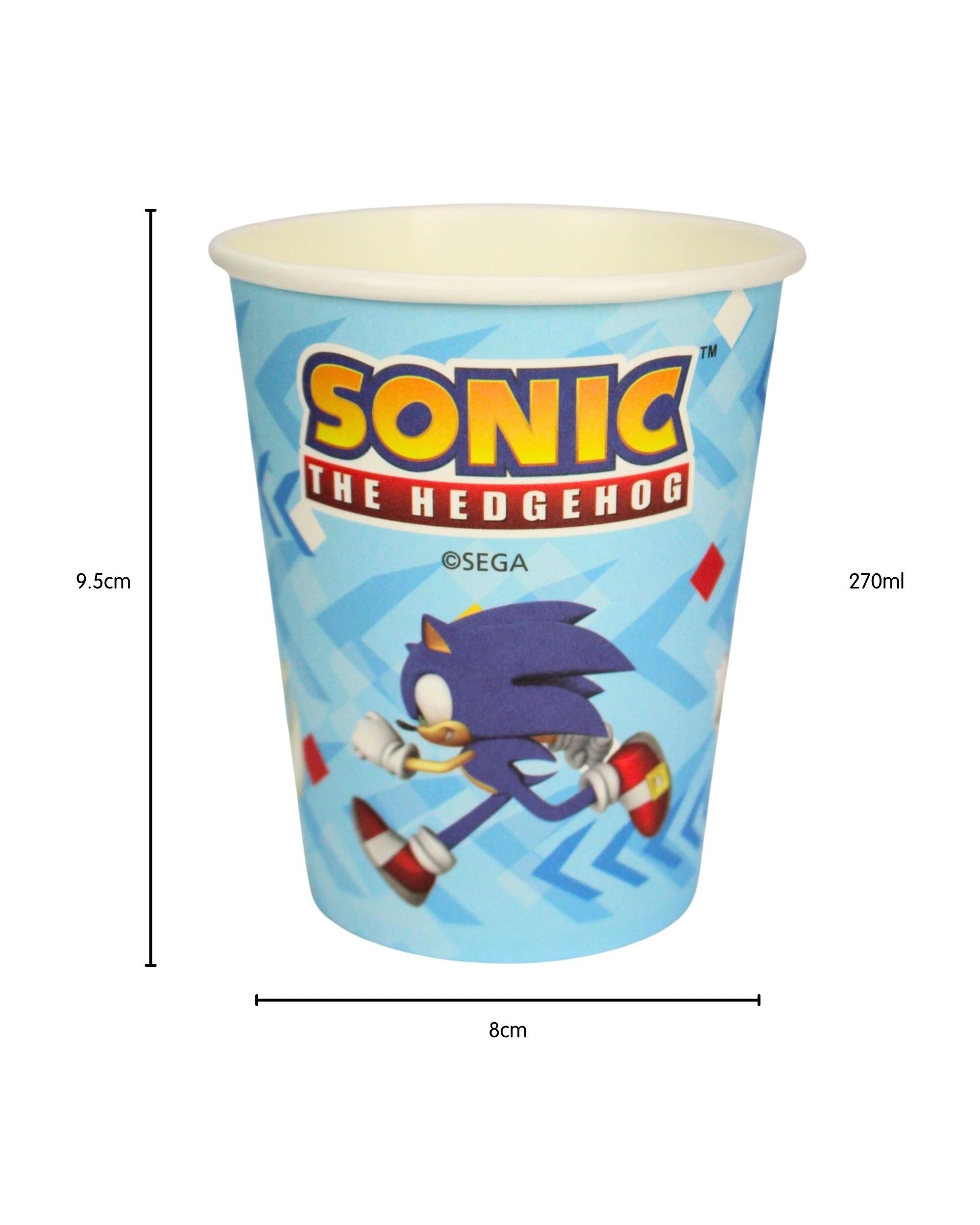 2 Artwrap Sonic The Hedgehog Speed Paper Cups Pack of 8 - Blue, 2 of 3